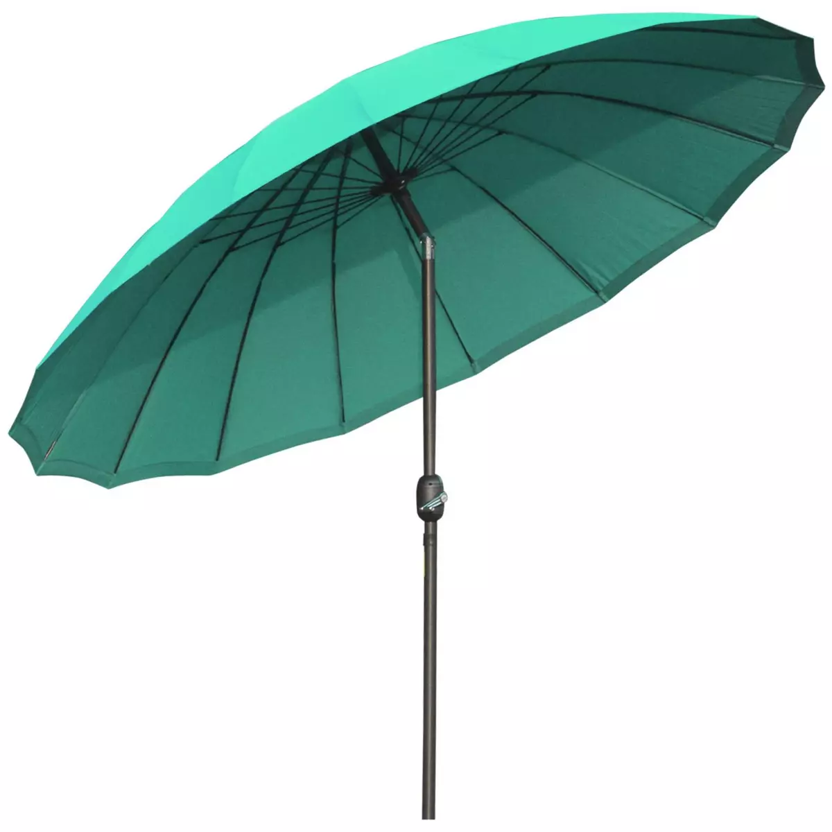 OUTSUNNY Parasol inclinable rond avec manivelle métal fibre de verre Ø 2,55 m polyester haute densité vert