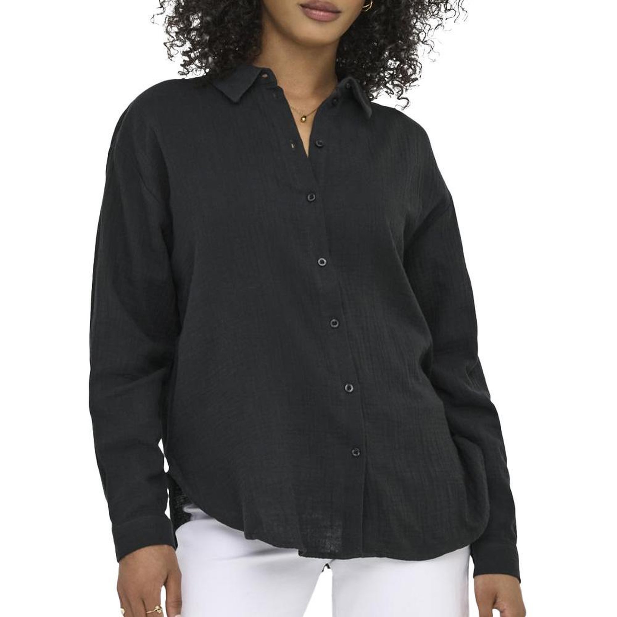 JACQUELINE DE YONG Chemise Noire Femme JDY Theis. Coloris disponibles : Noir