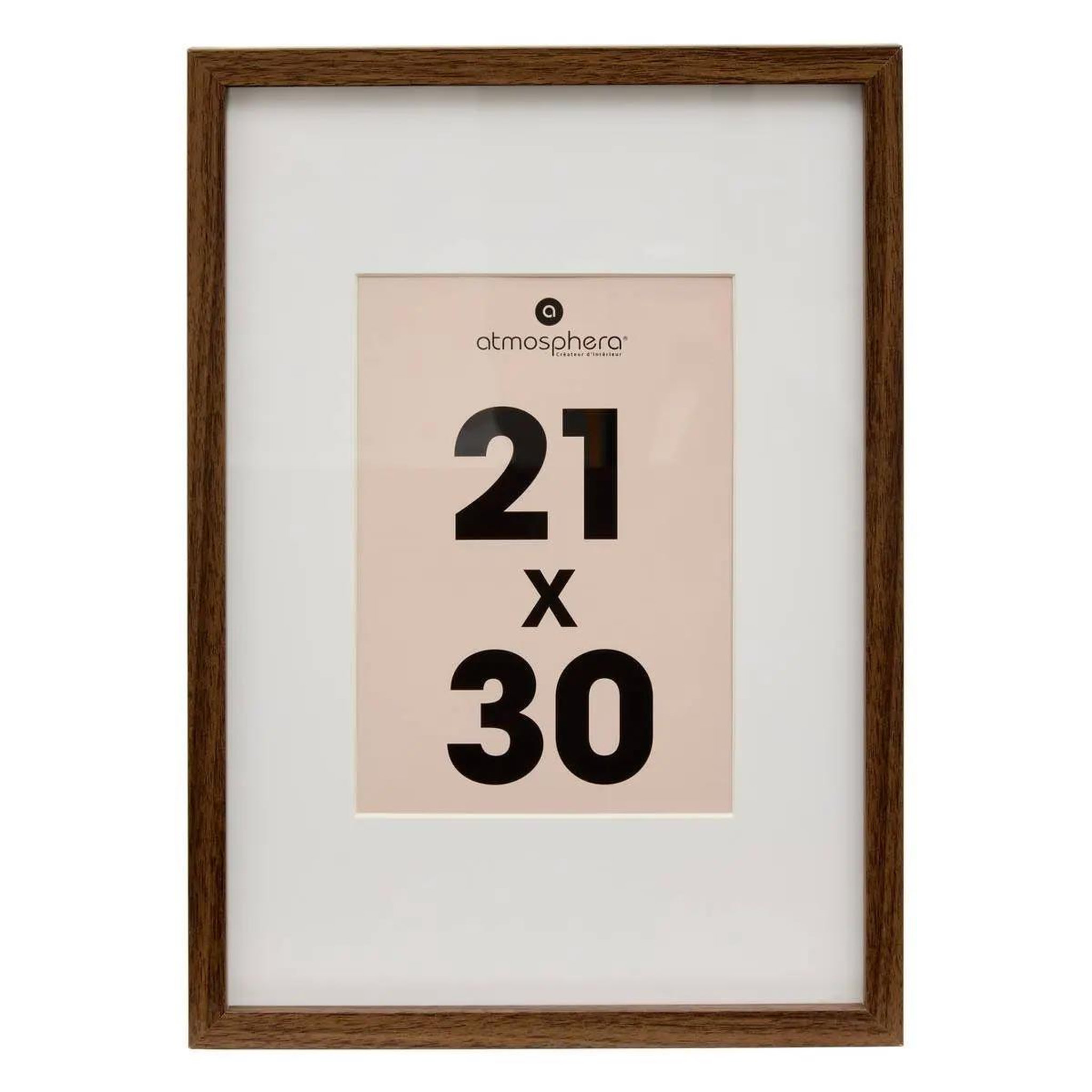 ATMOSPHERA Cadre photo en verre  manu  21x30cm marron