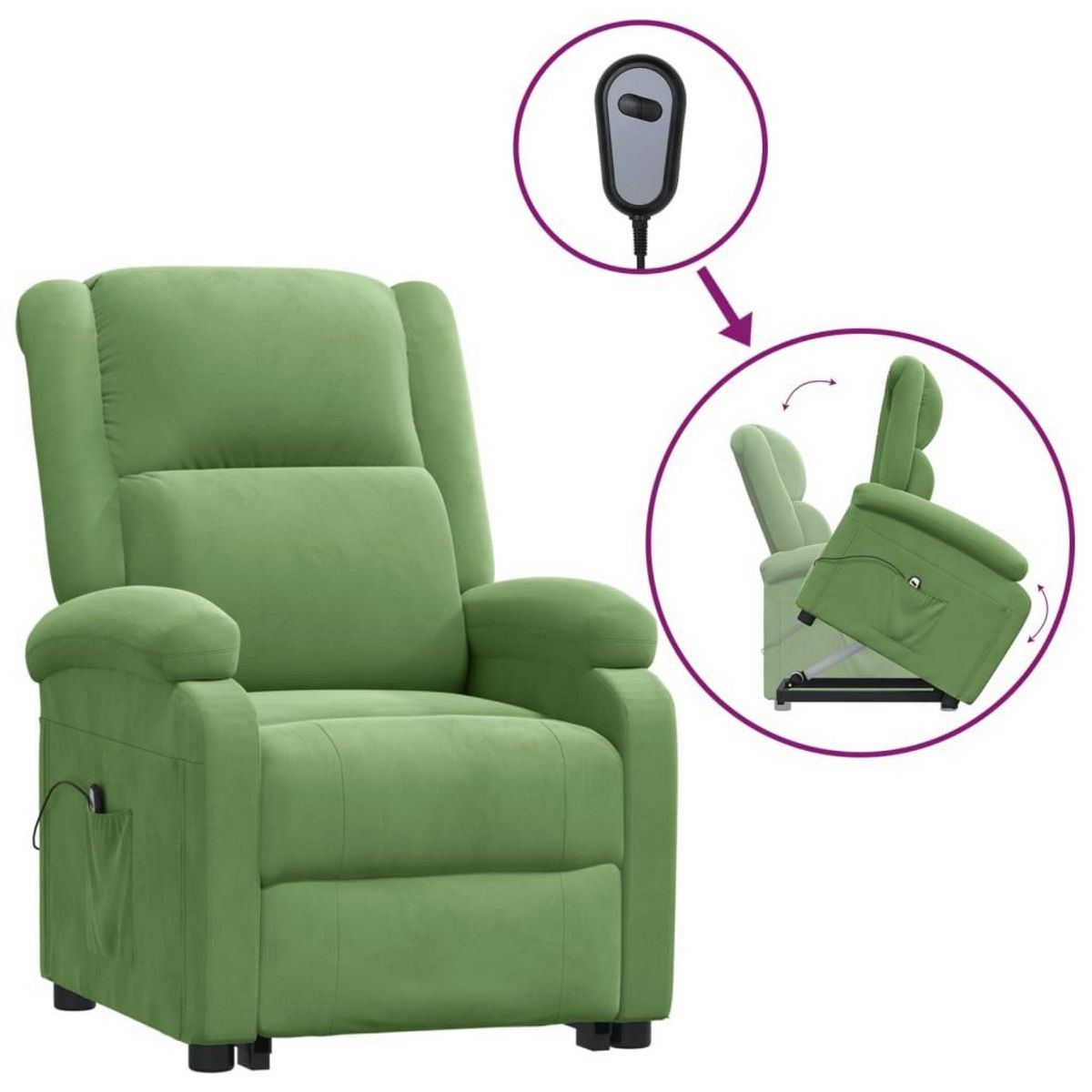 VIDAXL Fauteuil vert clair velours