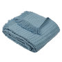 Voir la diapositive 1 : ACTUEL Plaid, couvre-lit, jeté de canapé uni en coton effet nid d'abeille 380 g/m²