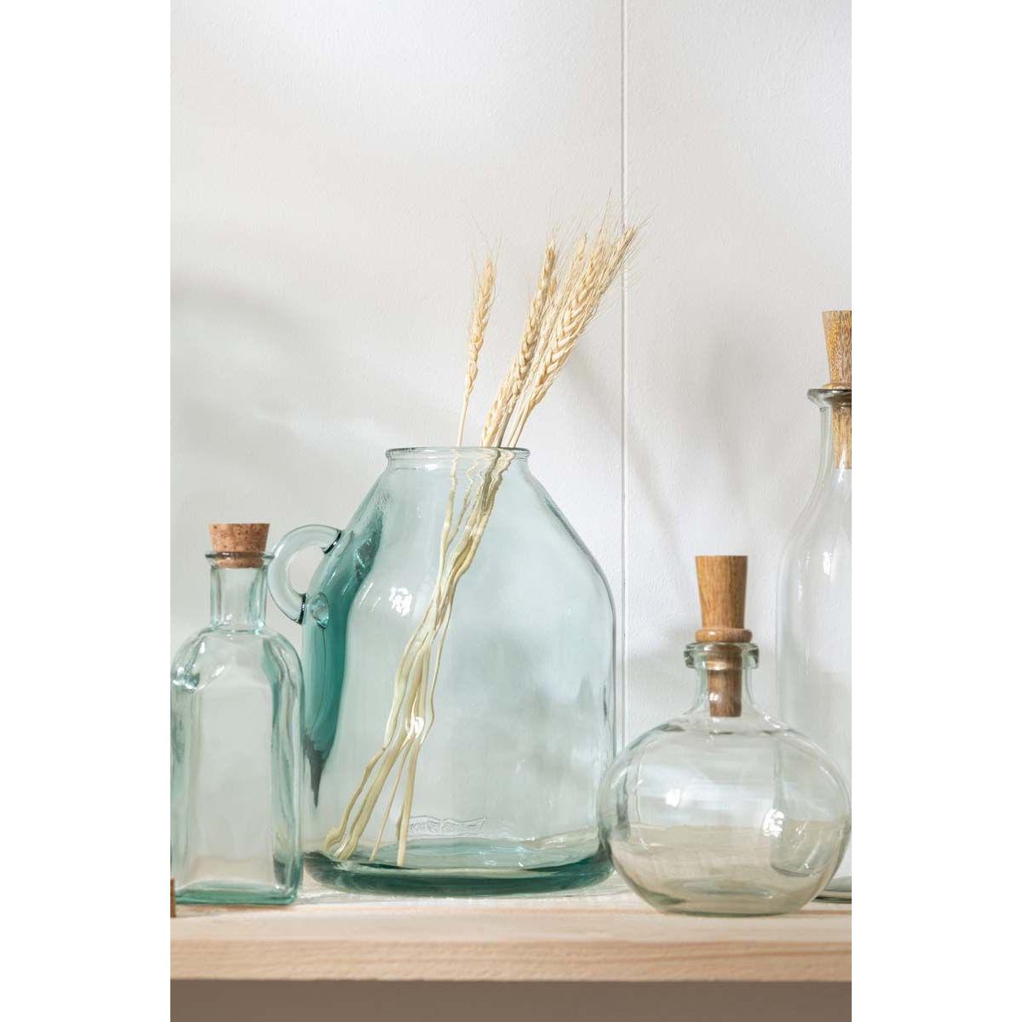 Voir la diapositive 2 : J-LINE Vase cylindrique design  anse  25cm transparent