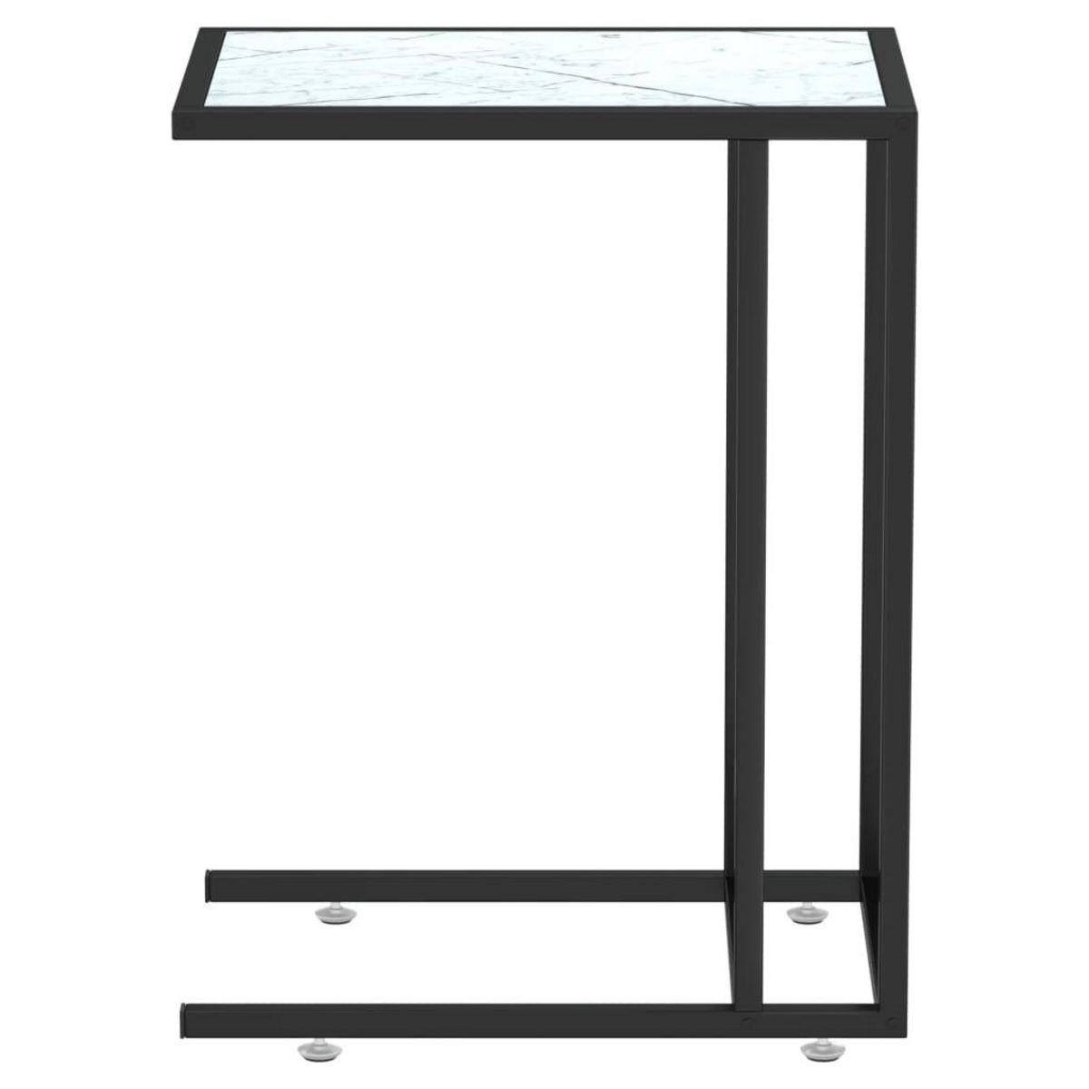 VIDAXL Table d'appoint ordinateur Marbre blanc 50x35x65cm Verre trempe