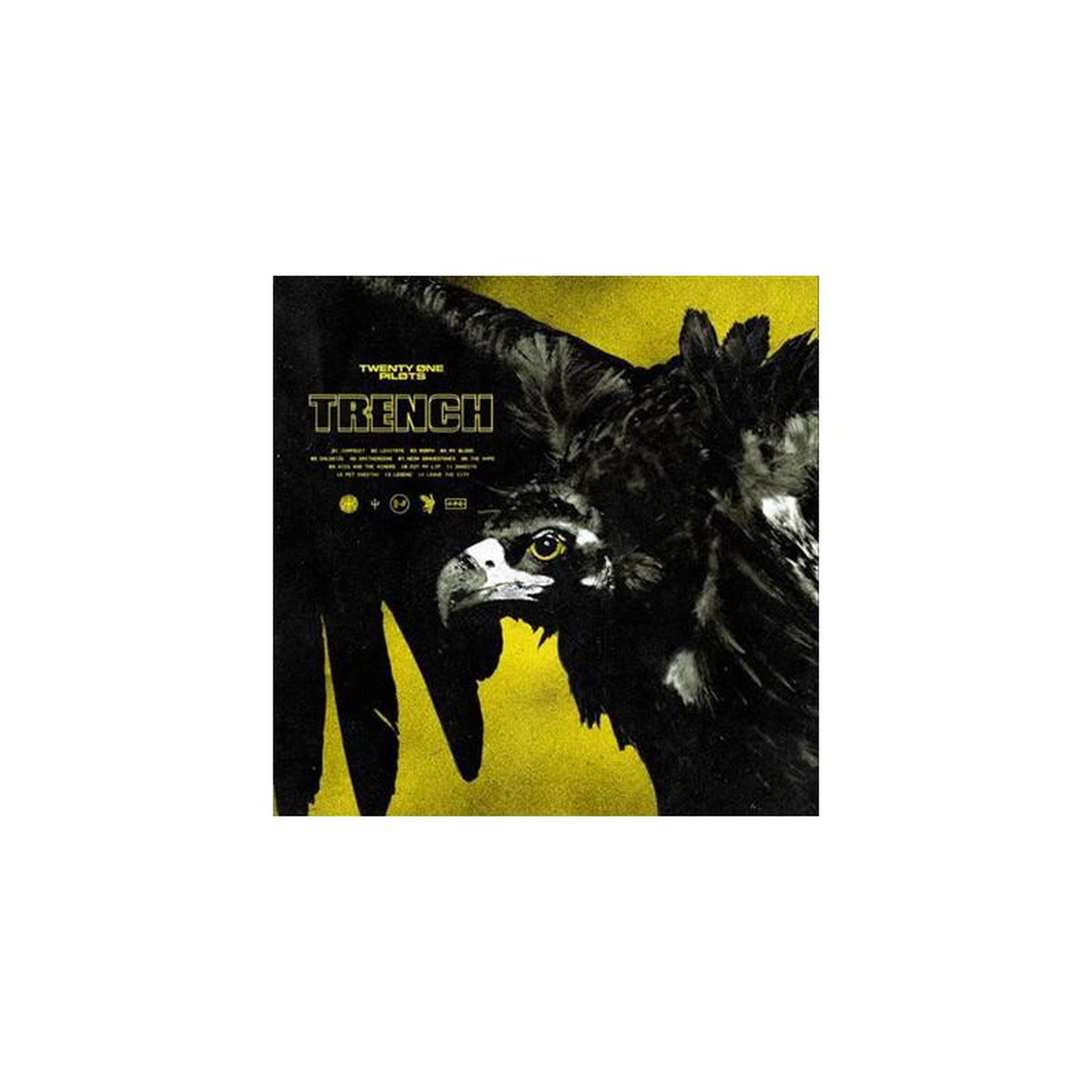 Double vinyle de l'album trench de twenty one pilots, édition française, pochette dark avec oiseau