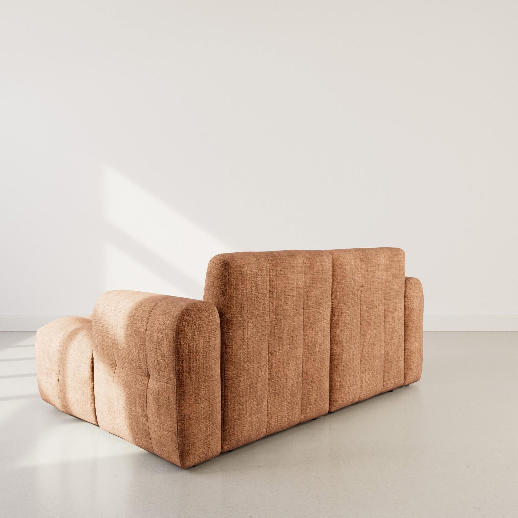 Voir la diapositive 6 : BEST MOBILIER Diane - canapé d'angle droit 4 places en velours texturé