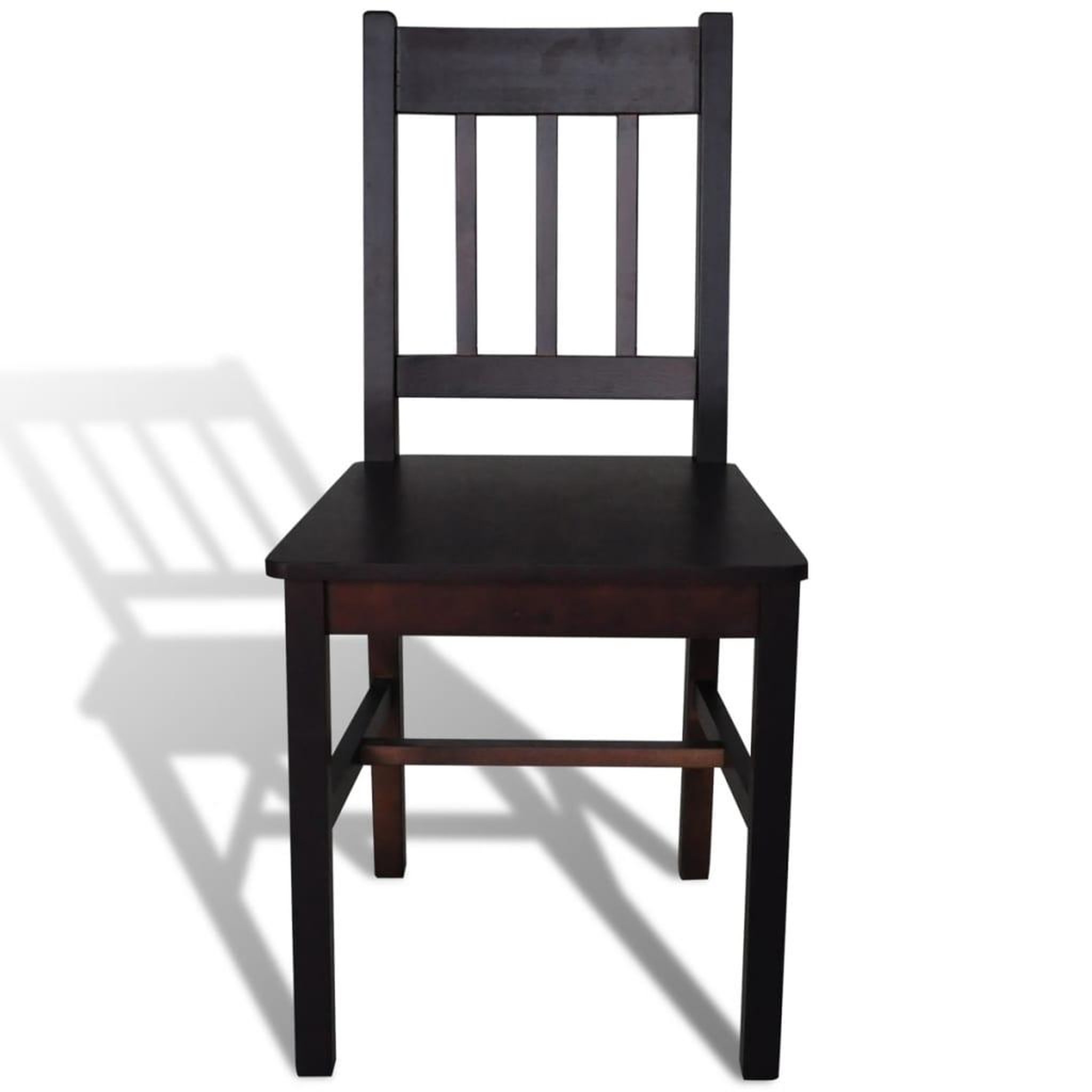 Voir la diapositive 3 : VIDAXL Chaises a manger lot de 6 marron fonce pinede
