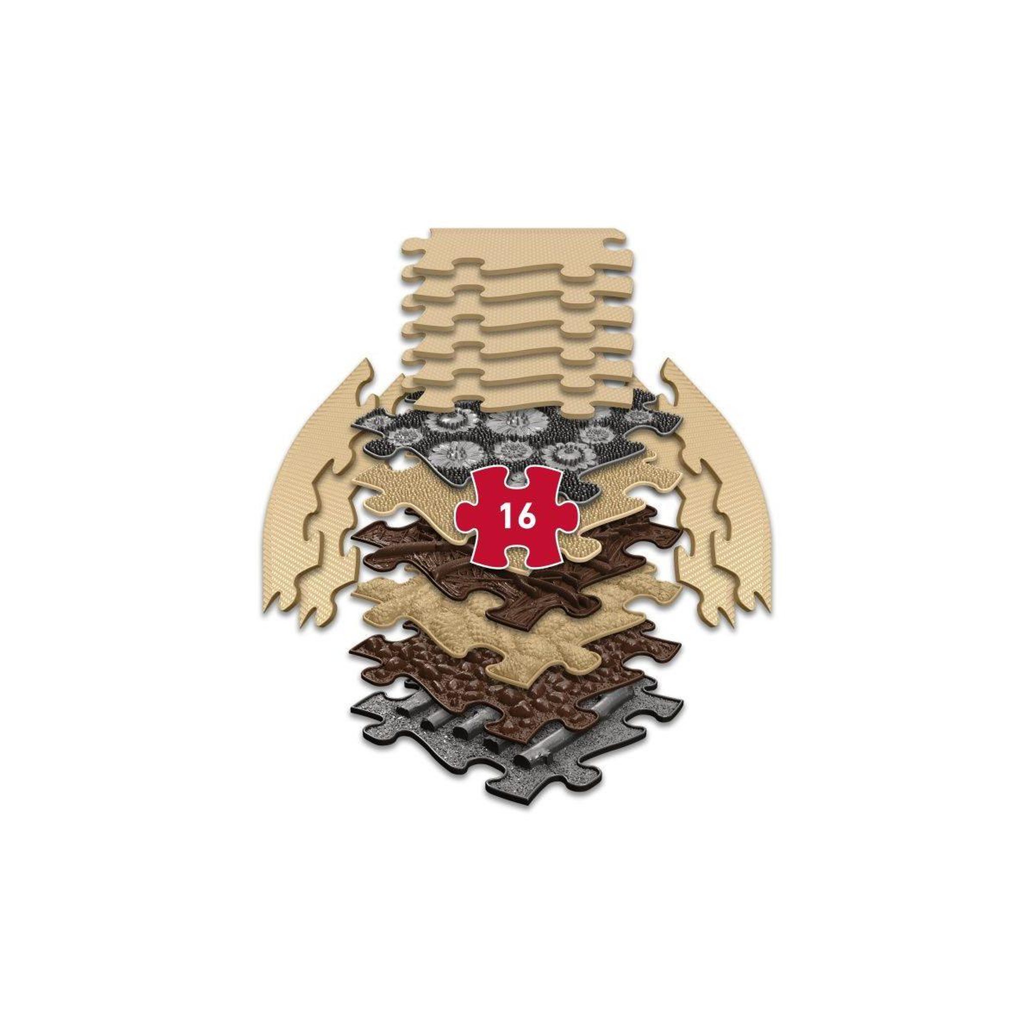 Voir la diapositive 2 : MUFFIK Tapis sensoriel  ensemble senior - 16 pièces, beige, graphite, marron