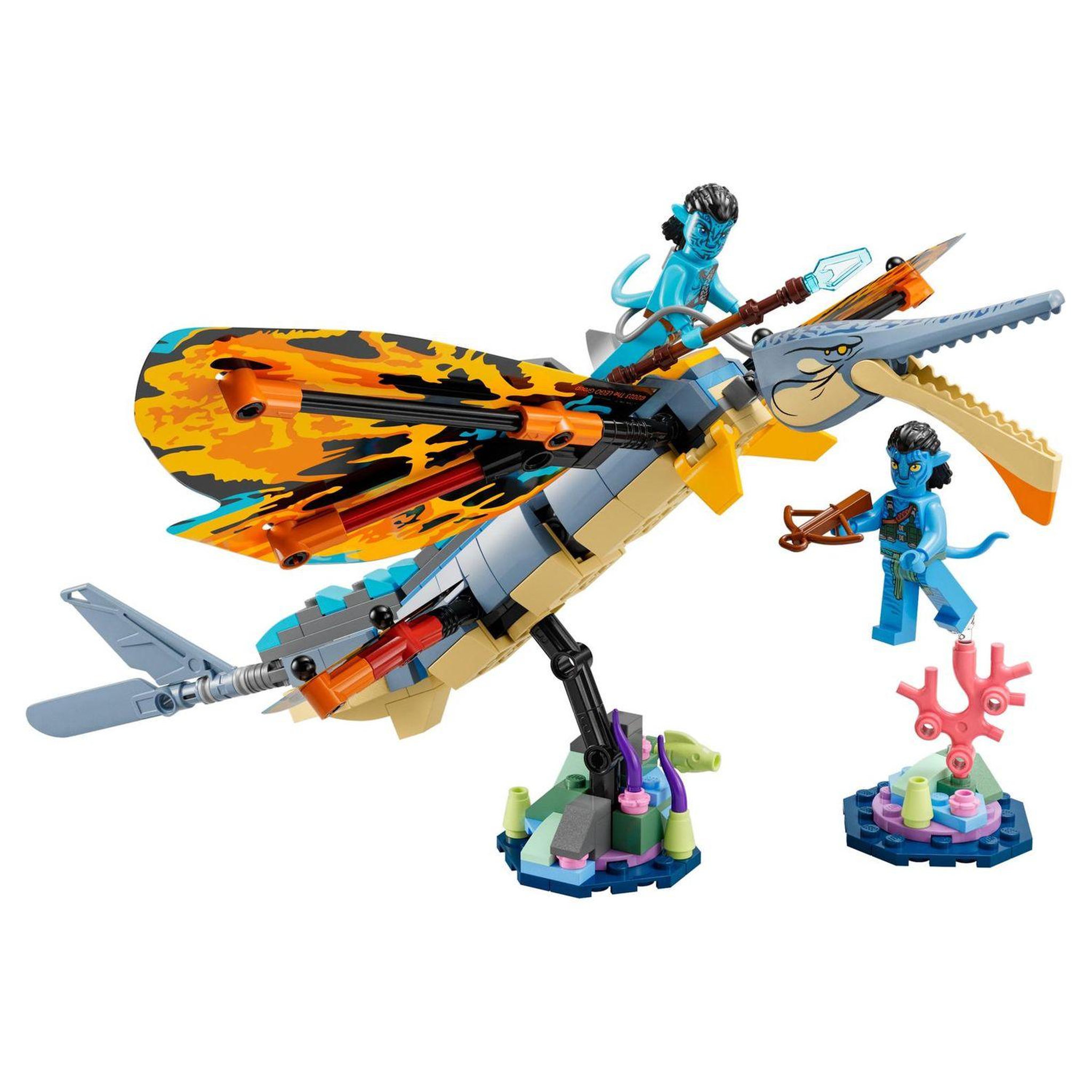 Voir la diapositive 2 : LEGO Avatar 75576 L'aventure du Skimwing, Jouet avec Minifigurines Jake Sully et Tonowari, et Animal, Avatar : La Voie de l'Eau