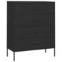 Voir la diapositive 2 : VIDAXL Commode Noir 80x35x101,5 cm Acier