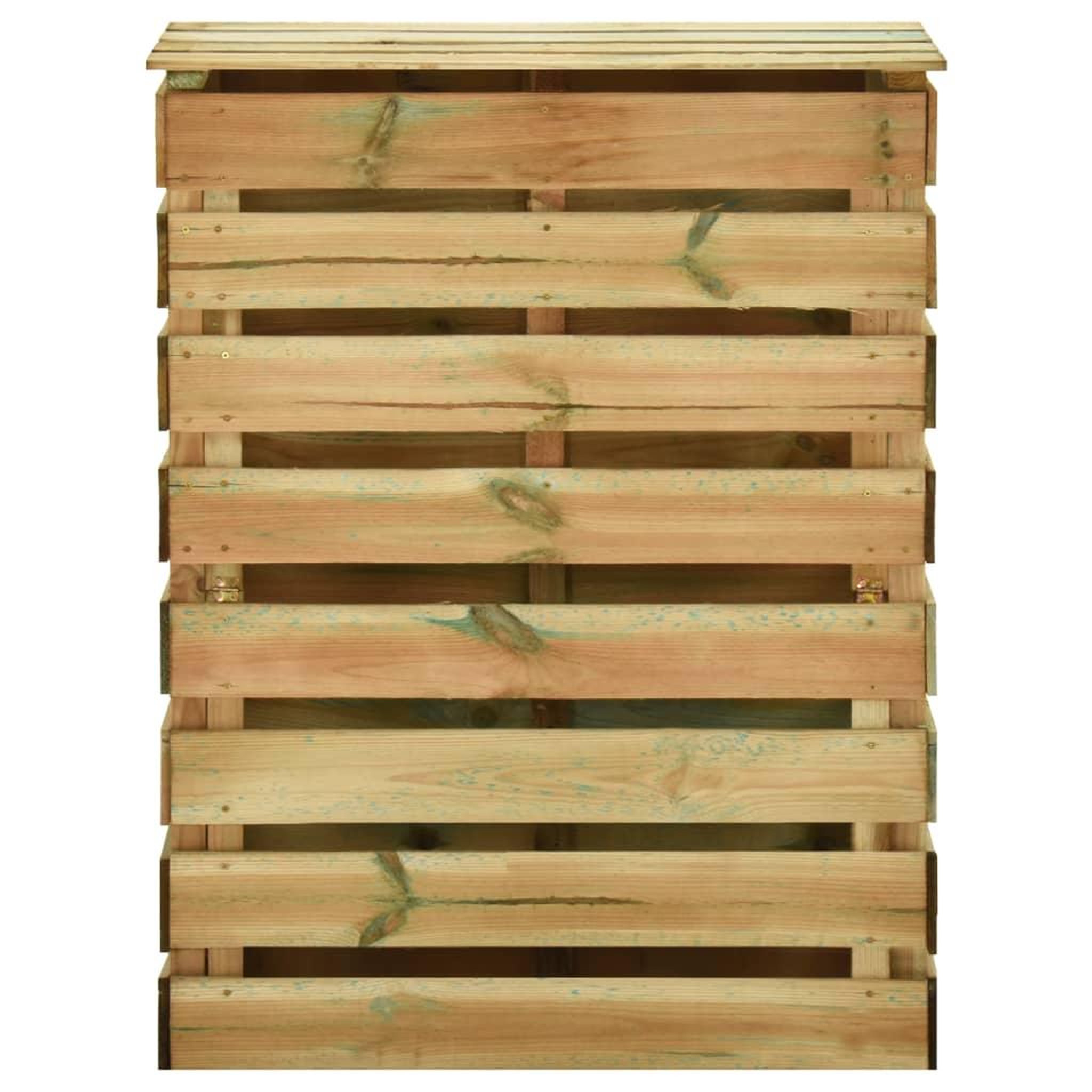 Voir la diapositive 4 : VIDAXL Composteur de jardin a lattes 80x50x100 cm Bois de pin impregne