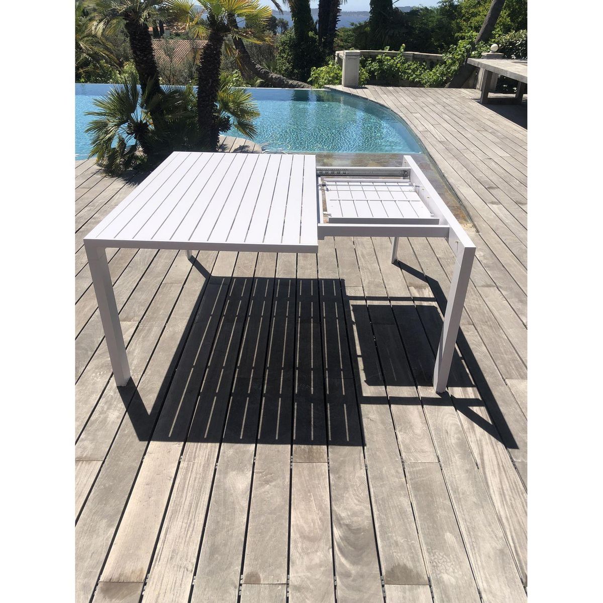 GIvex Salon de jardin - 8 places - Aluminium - Blanc - MANUELA