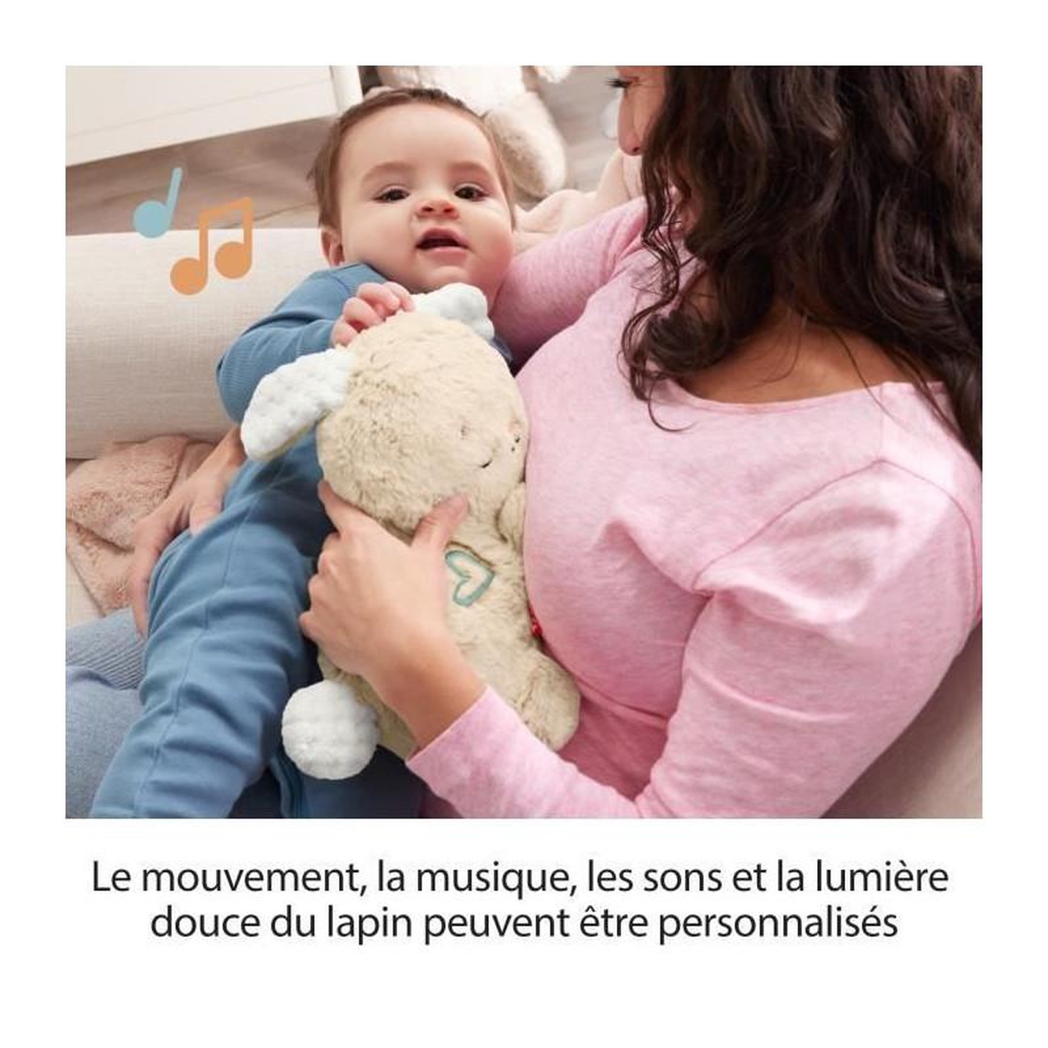 Voir la diapositive 5 : FISHER PRICE Fisher-Price-Mon Lapin Câlin-Peluche veilleuse personnalisable HXG97