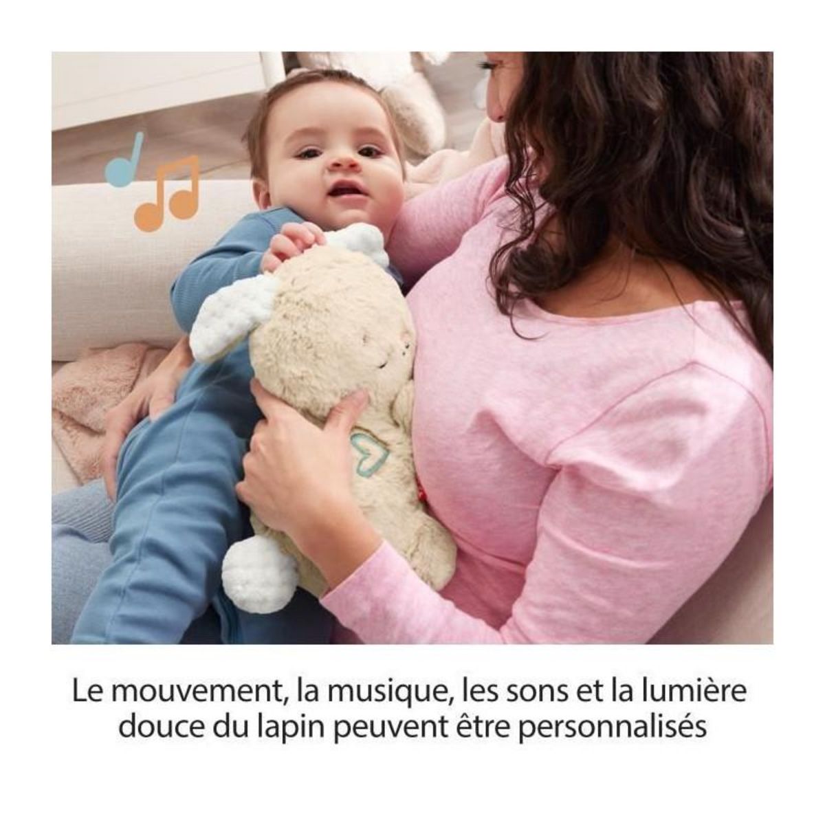 FISHER PRICE Fisher-Price-Mon Lapin Câlin-Peluche veilleuse personnalisable HXG97