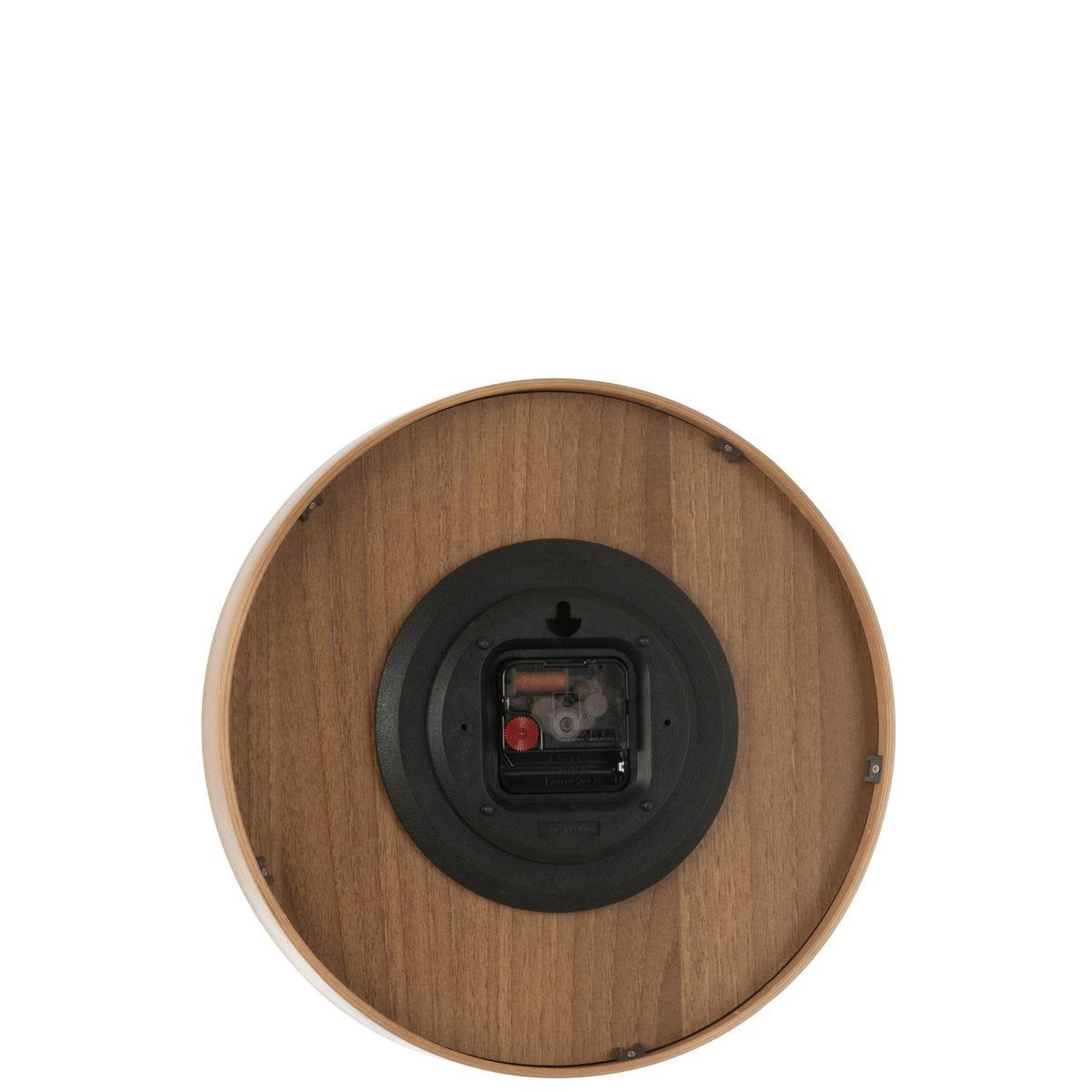 Voir la diapositive 3 : J-LINE Horloge murale en bois  marion  30cm marron