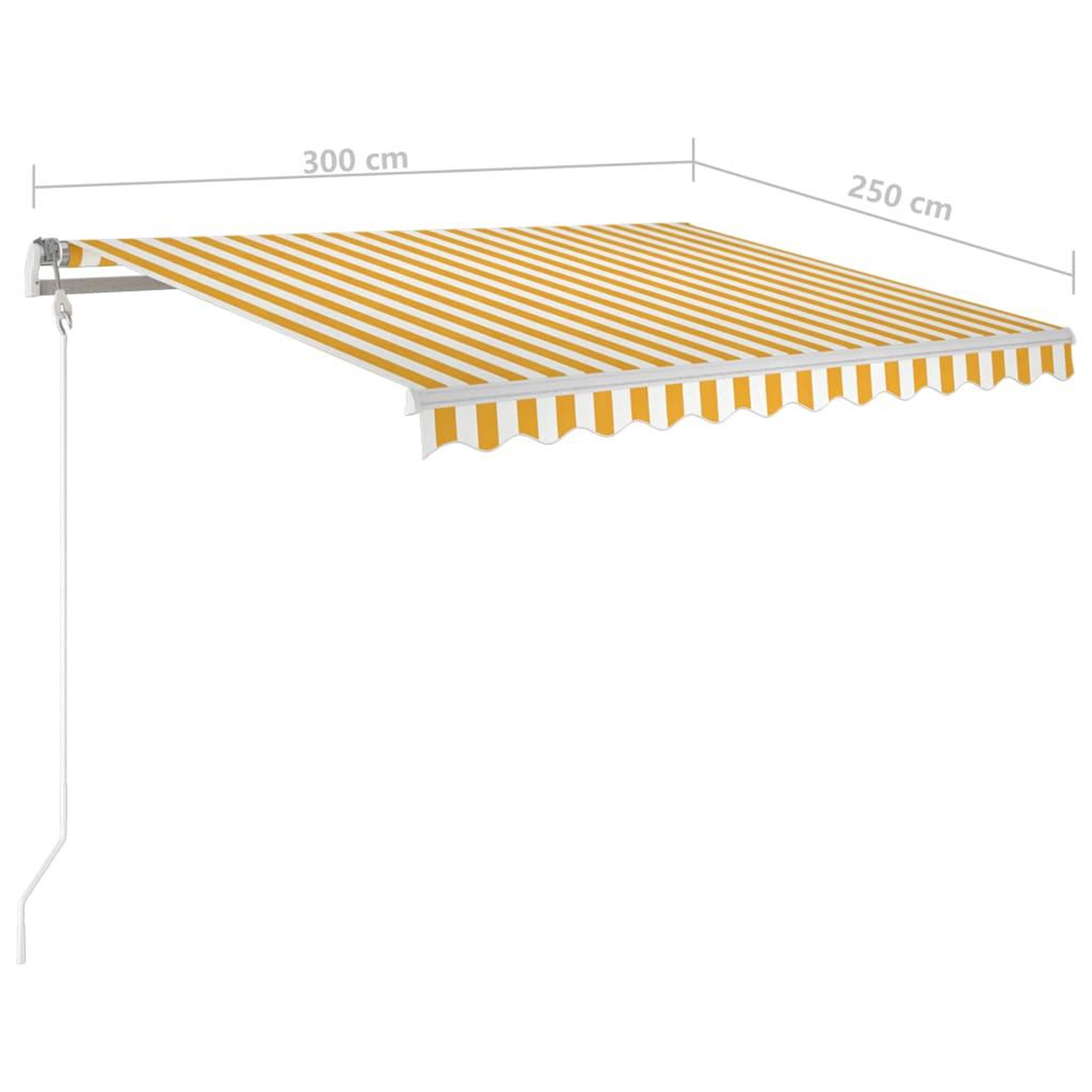 Voir la diapositive 6 : VIDAXL Auvent automatique capteur de vent et LED 300x250cm Jaune/blanc