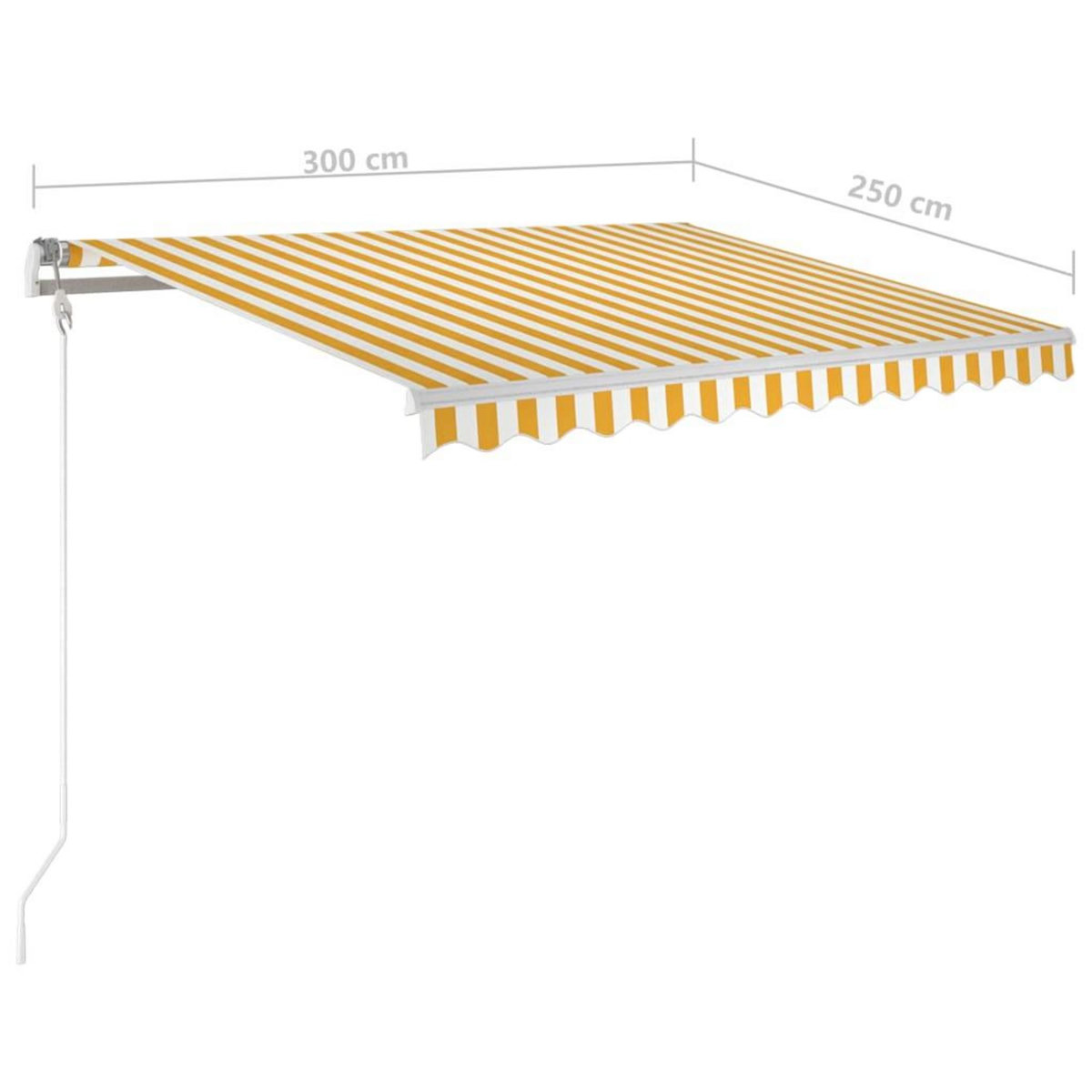 VIDAXL Auvent automatique capteur de vent et LED 300x250cm Jaune/blanc