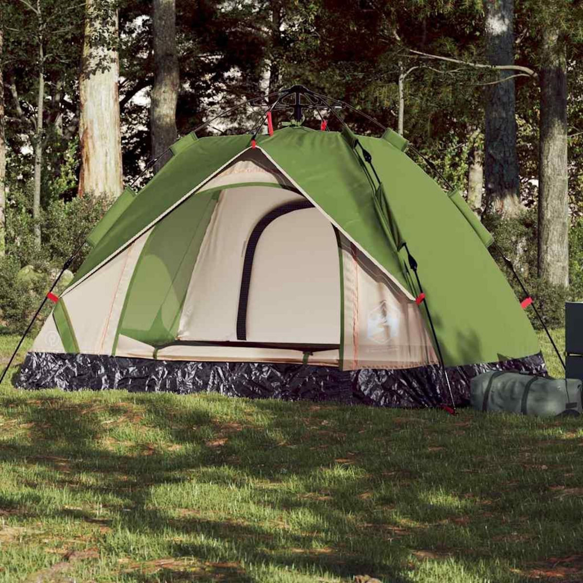 VIDAXL Tente de camping a dome 2 personnes vert liberation rapide