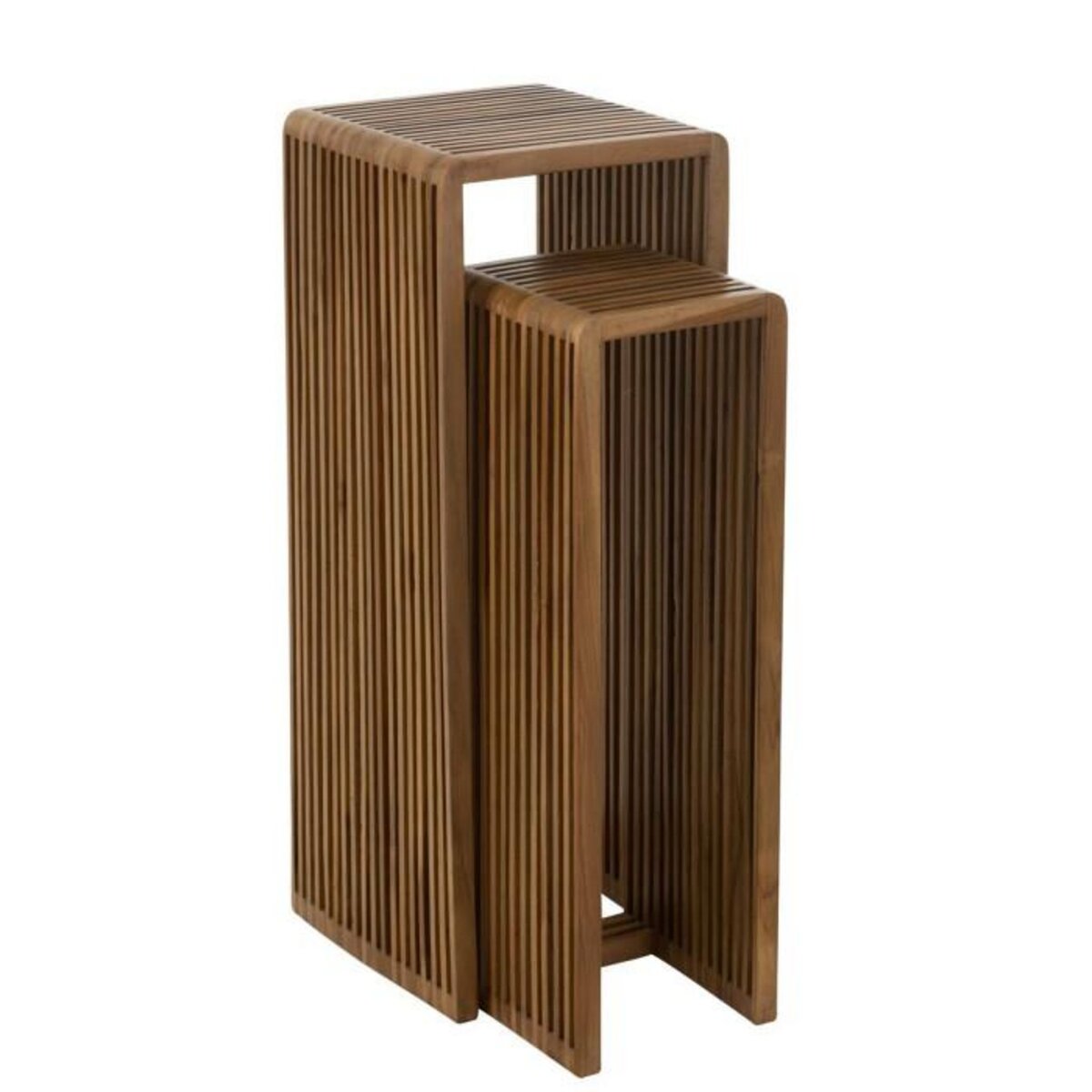 Paris Prix Lot de 2 Tables d'Appoint en Bois  Teck  88cm Naturel