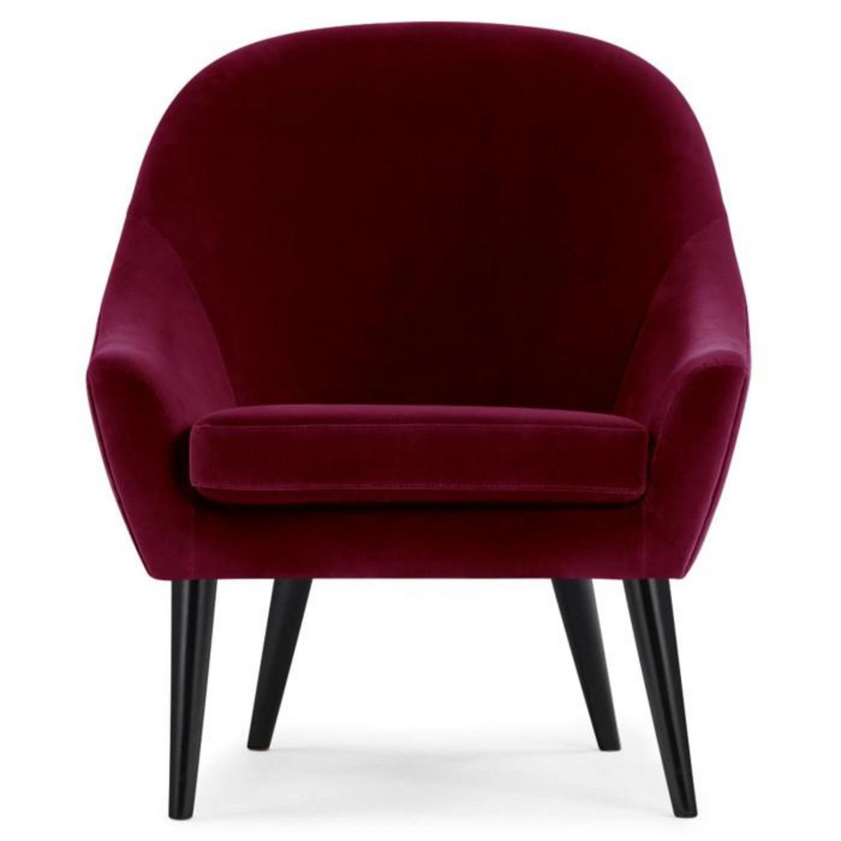 Paris Prix Fauteuil Scandinave Velours  Ulla  88cm Bordeaux