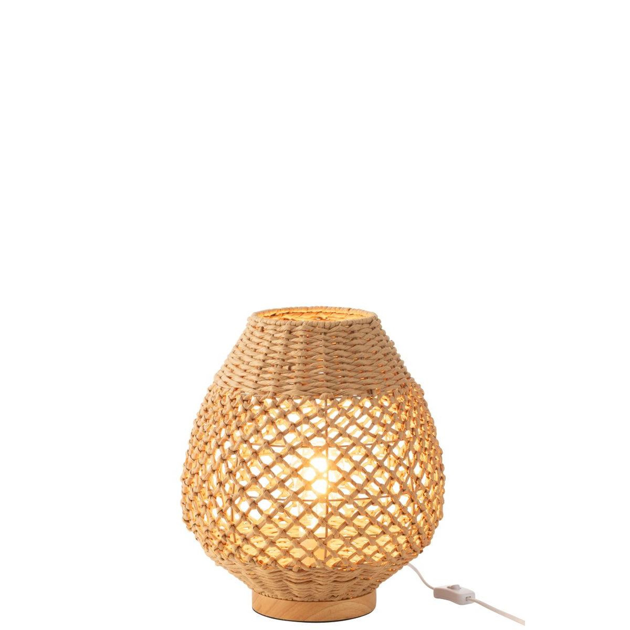 Voir la diapositive 2 : J-LINE Lampe à poser torsade en métal  deann  35cm naturel