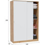 Voir la diapositive 4 : MARKET24 Armoire TOP - Décor chene - 2 Portes coulissantes - L120 x H200 x P50 cm