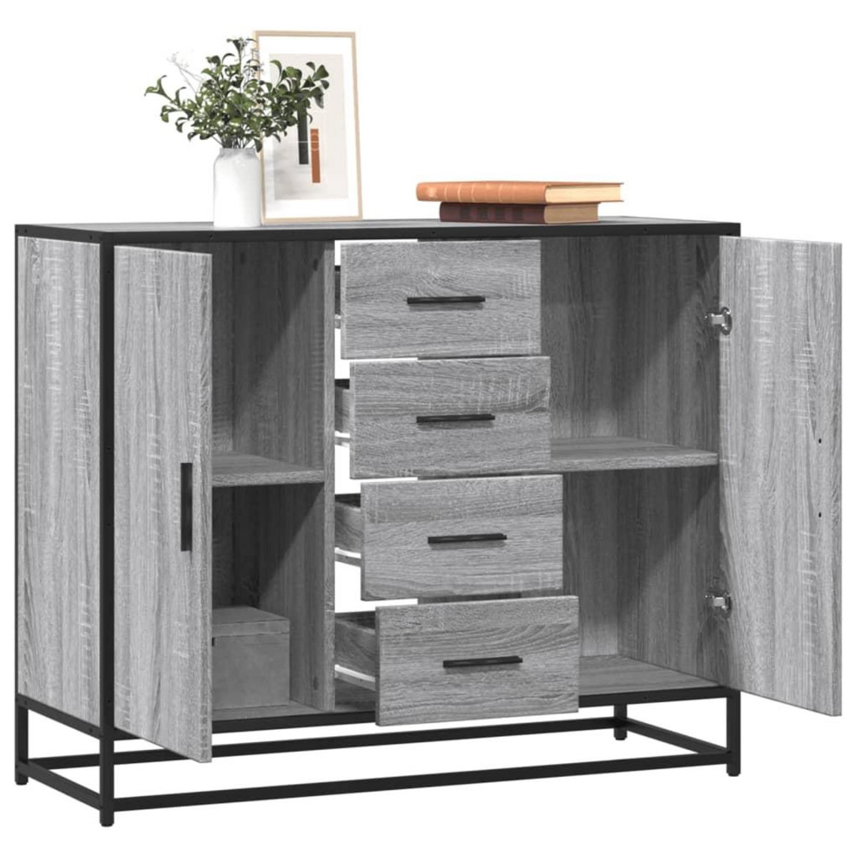 VIDAXL Buffet sonoma gris 92x35x76 cm bois d'ingenierie