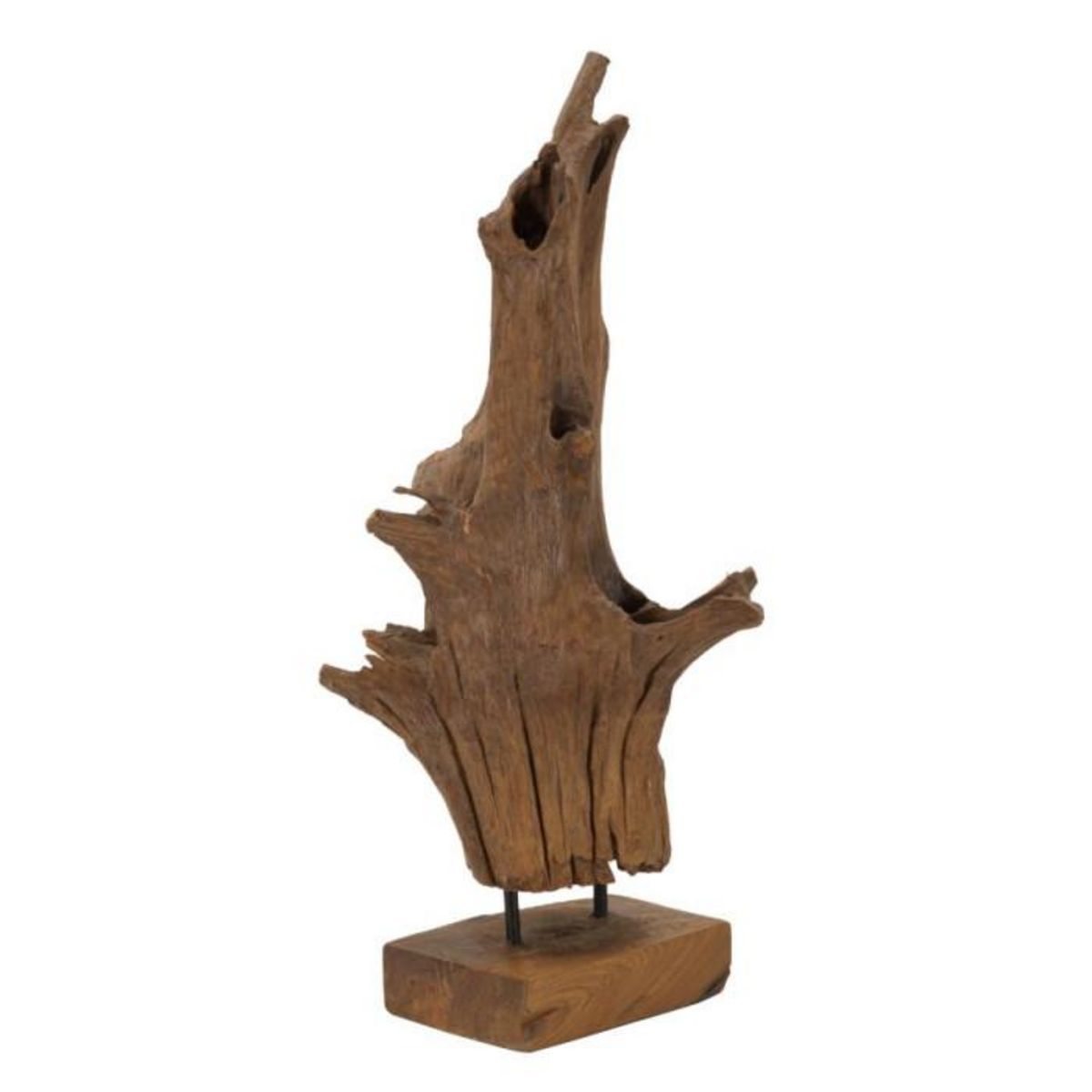 Paris Prix Objet Déco Tronc d'Arbre en Teck  Akars  64cm Naturel
