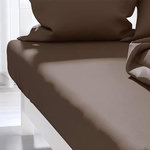 ZZZ Drap housse uni ZZZ chocolat. Coloris disponibles : Marron