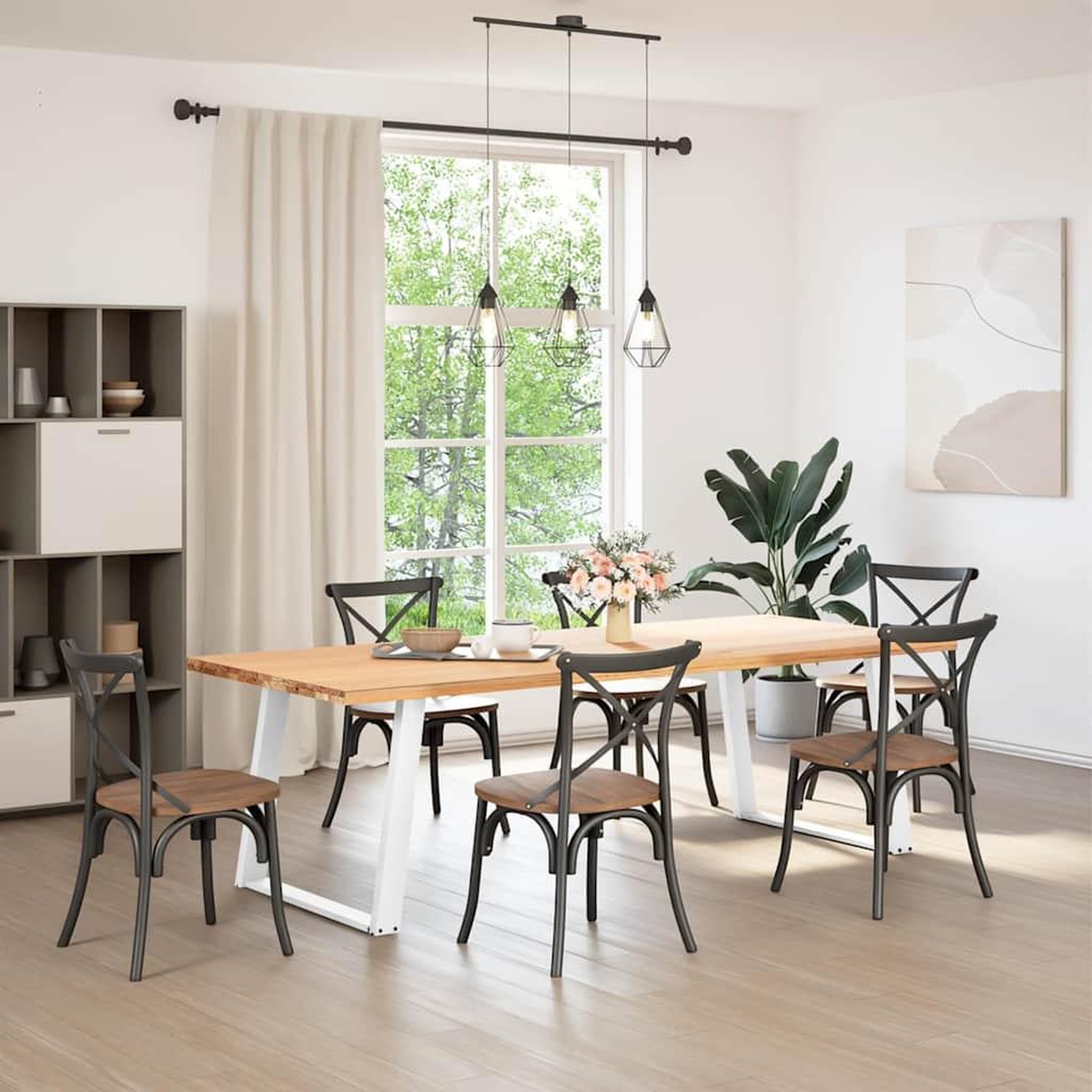 Voir la diapositive 3 : VIDAXL Pieds de table a manger forme de U 2 pcs blanc 90x(72-73) cm