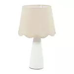 OSTARIA Lampe céramique lin Mathilde blanc
