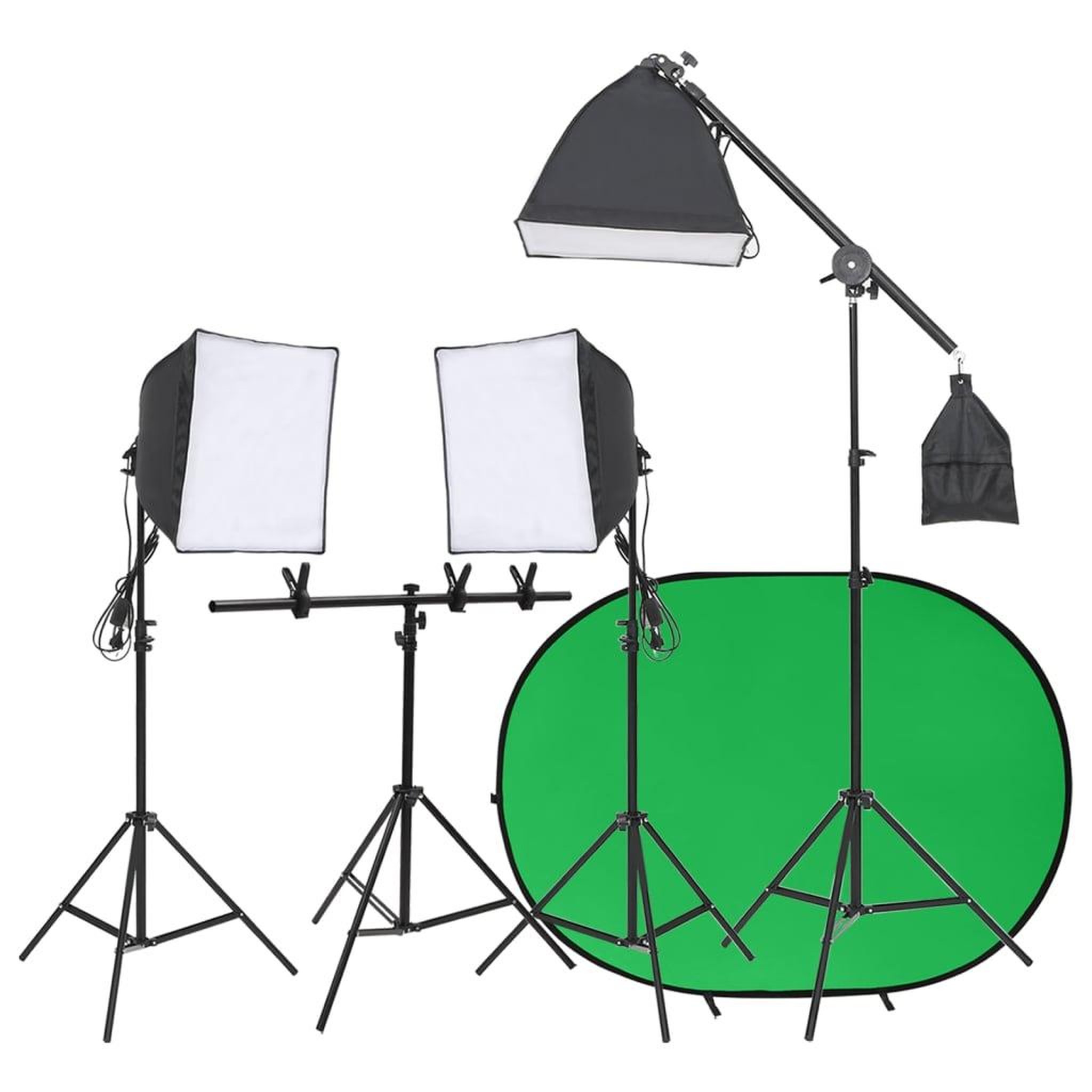 VIDAXL Kit de studio photo avec eclairage et ecran de fond