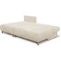 Voir la diapositive 4 : MARKET24 Canapé d'angle gauche convertible MIKA 3 places - Velours côtelé beige - Coffre de rangement - L218 x P98/145 x H84 cm
