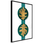 Paris Prix Affiche Murale Encadrée  Gilded Oak Leaves. Coloris disponibles : Noir, Jaune