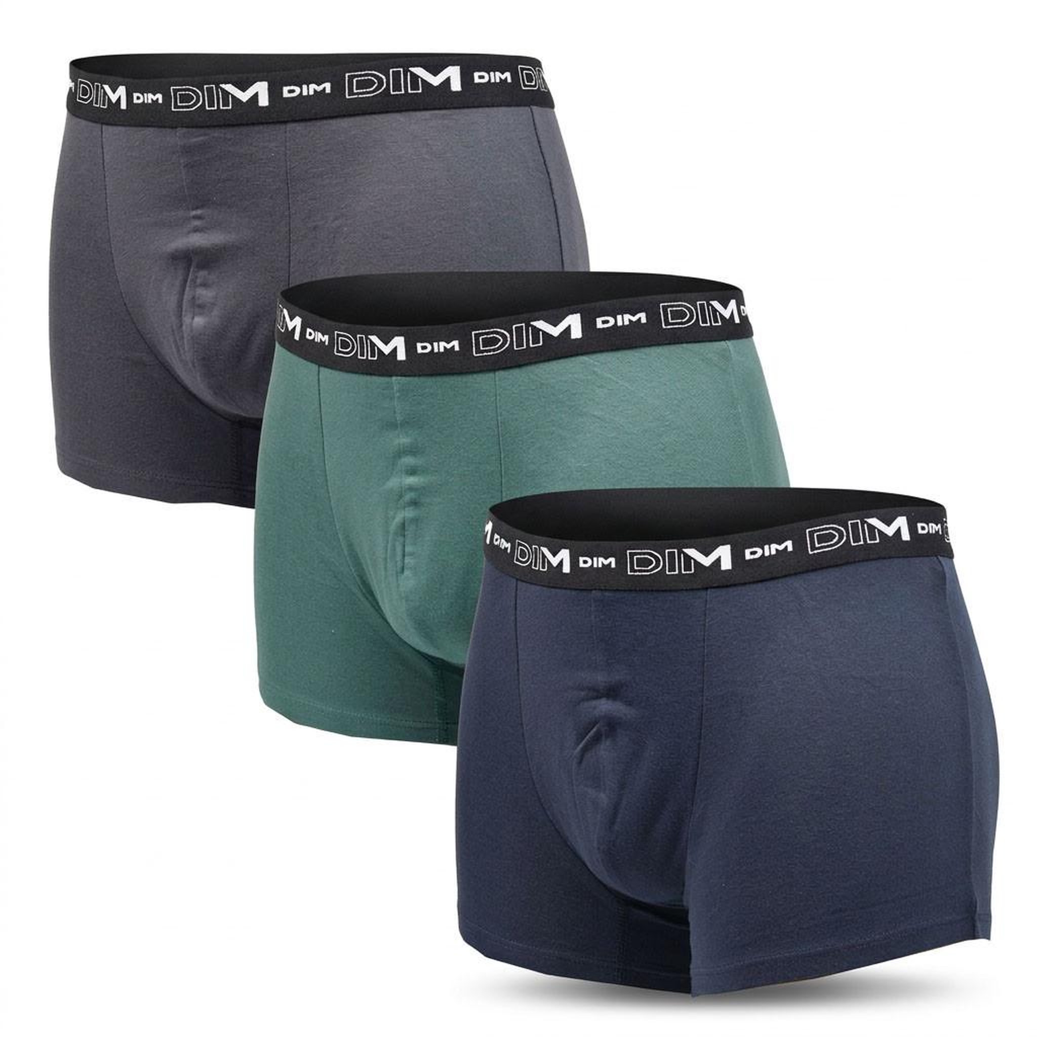 Voir la diapositive 1 : DIM Lot de 3 boxers DIM en coton stretch