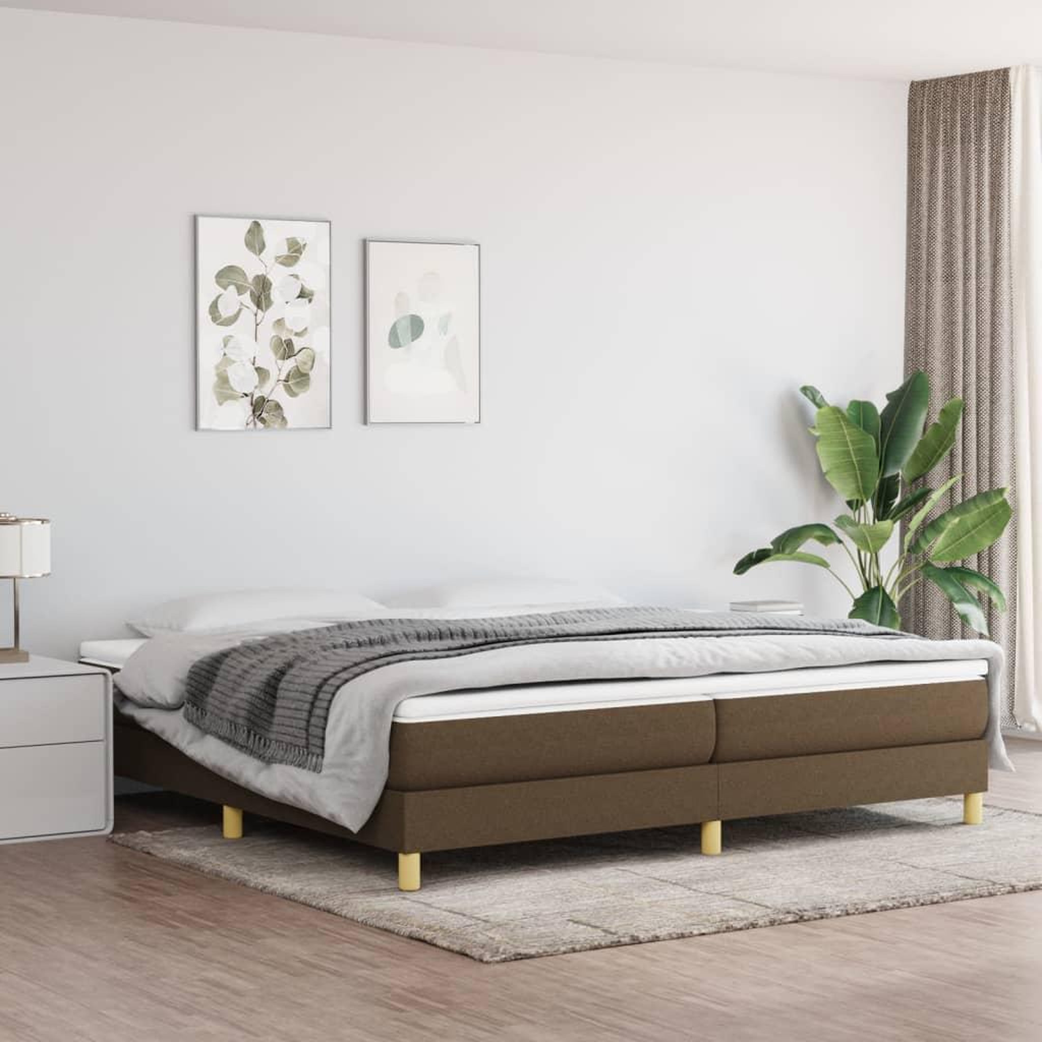 VIDAXL Cadre de lit sans matelas marron fonce 200x200 cm tissu