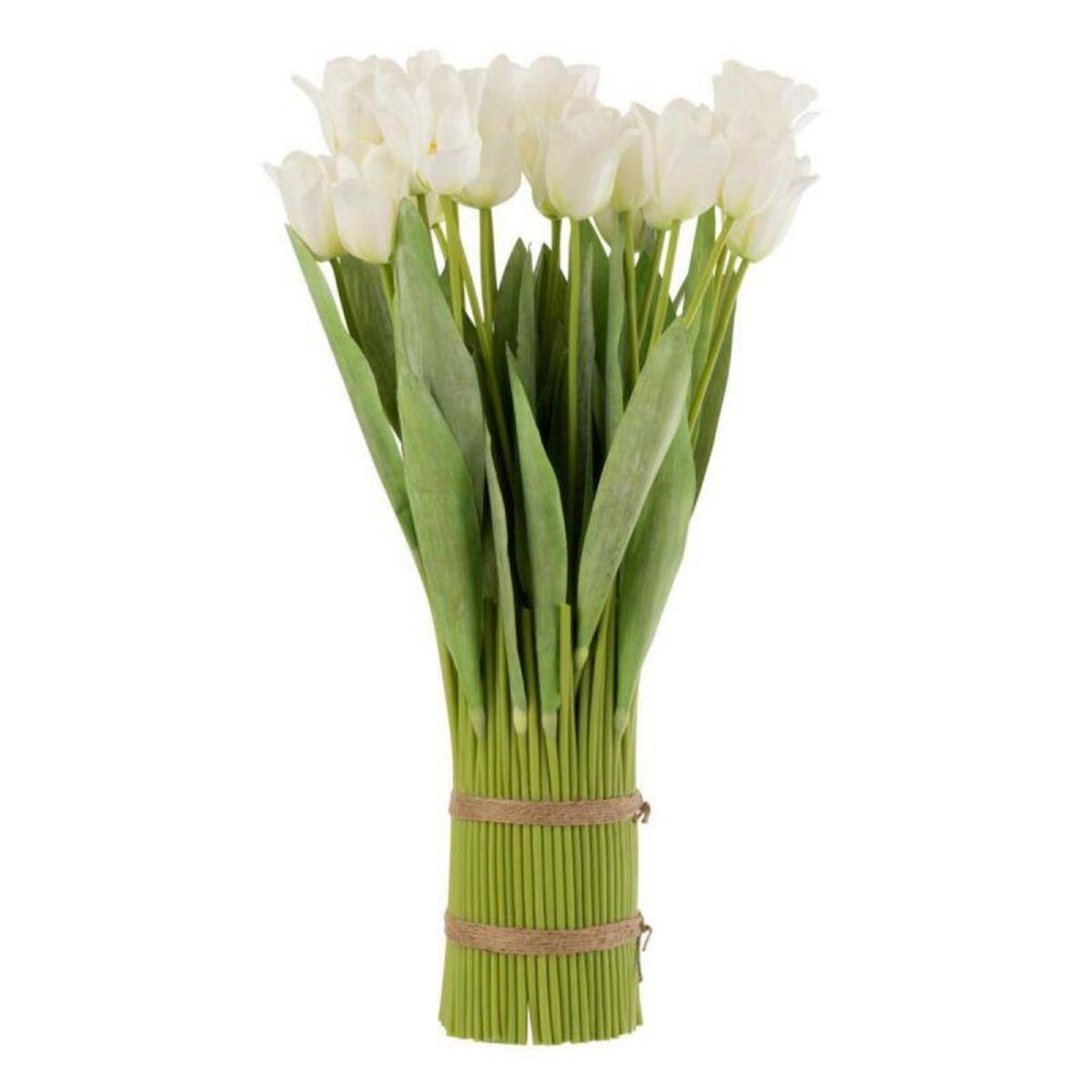 Paris Prix Bouquet de Fleurs  Tulipes  65cm Blanc & Vert