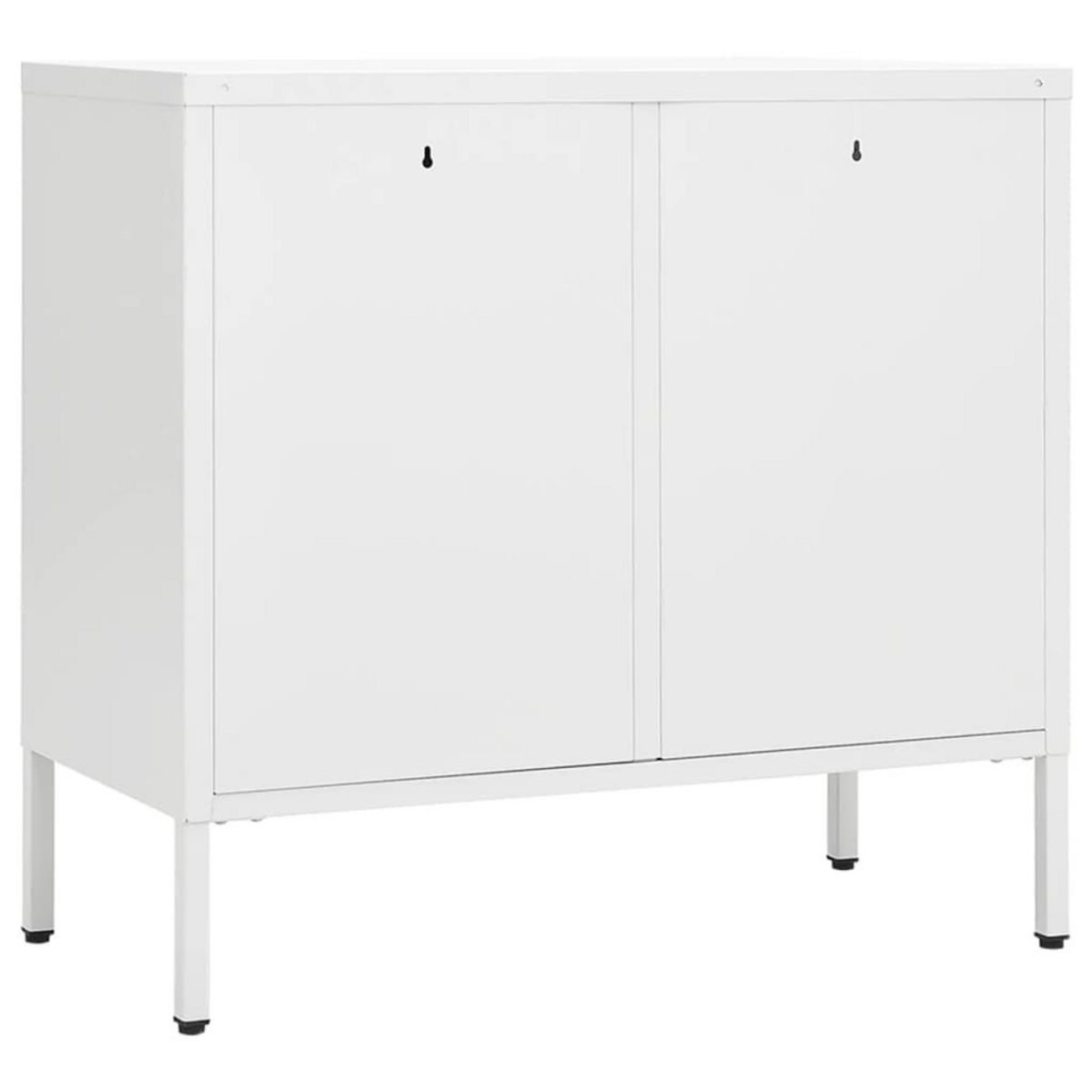 VIDAXL Buffet Blanc 75x35x70 cm Acier et verre trempe