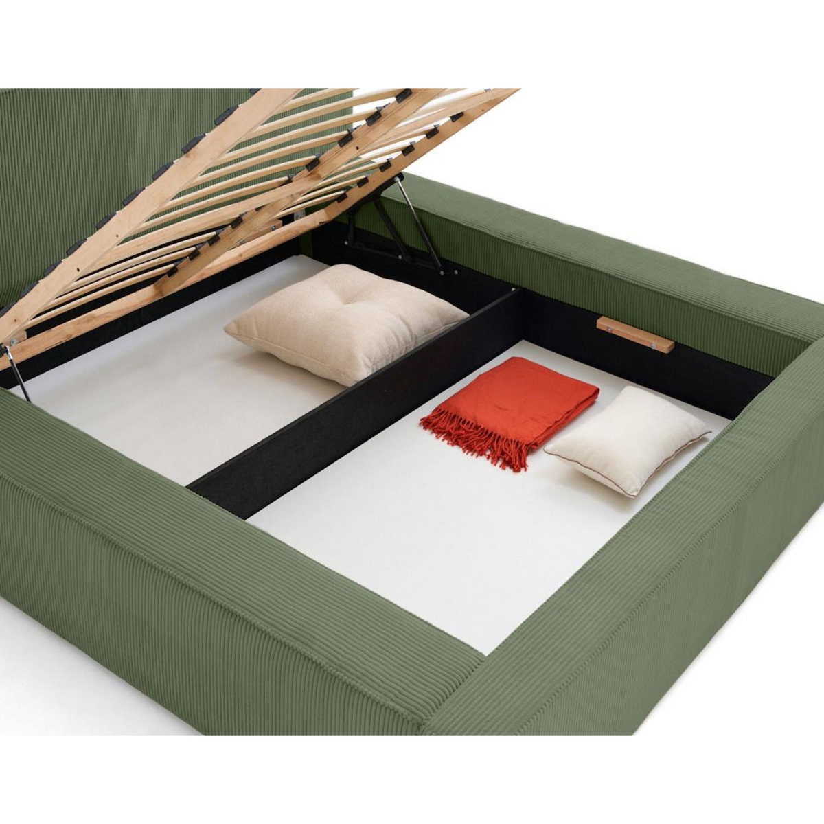 BEST MOBILIER Topaze - lit coffre - 180x200 cm - sommier inclus - velours côtelé