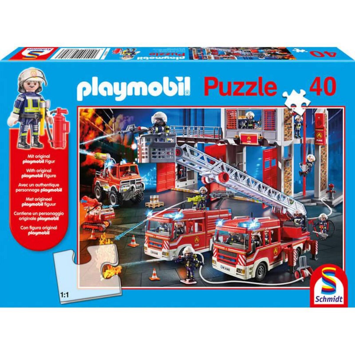 Schmidt Puzzle 40 pièces : Playmobil : Pompiers pas cher 