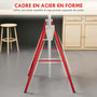 Voir la diapositive 6 : HOMCOM Lot de 2 tréteaux pliables télescopiques hauteur réglable 80-130 cm rouge