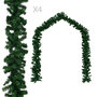 Voir la diapositive 1 : VIDAXL Guirlandes de Noël 4 pcs Vert 270 cm PVC