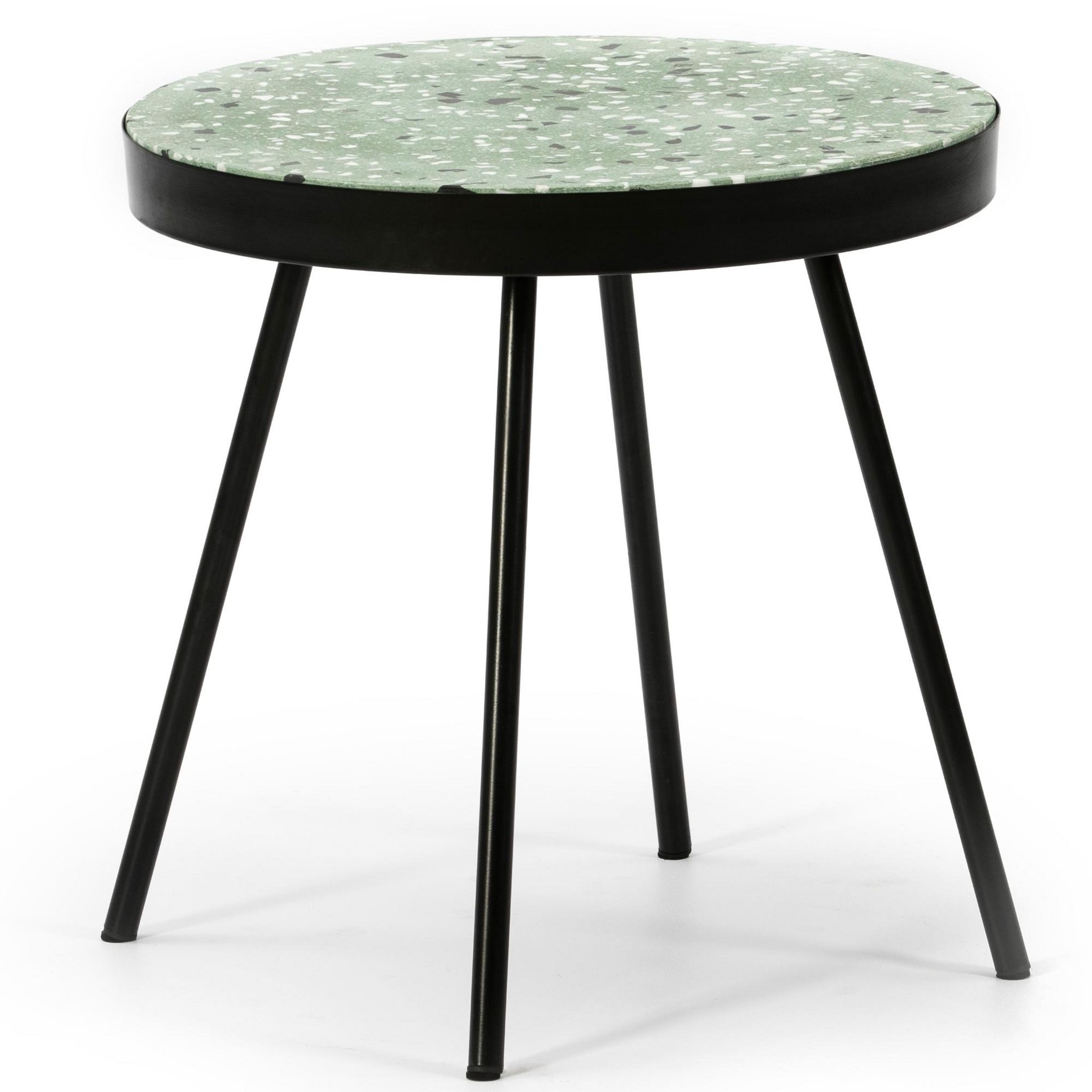 VS VENTASTOCK Table auxiliaire Kandi, terrazzo Vert et Pieds