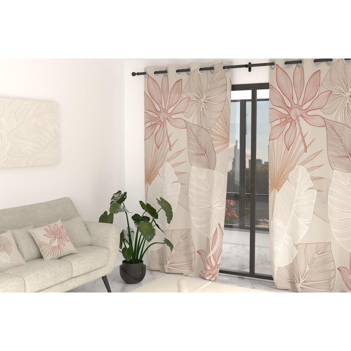 SOLEIL D'OCRE Rideau à oeillets imprimé 135x250 cm MAYOTTE, par Soleil d'Ocre