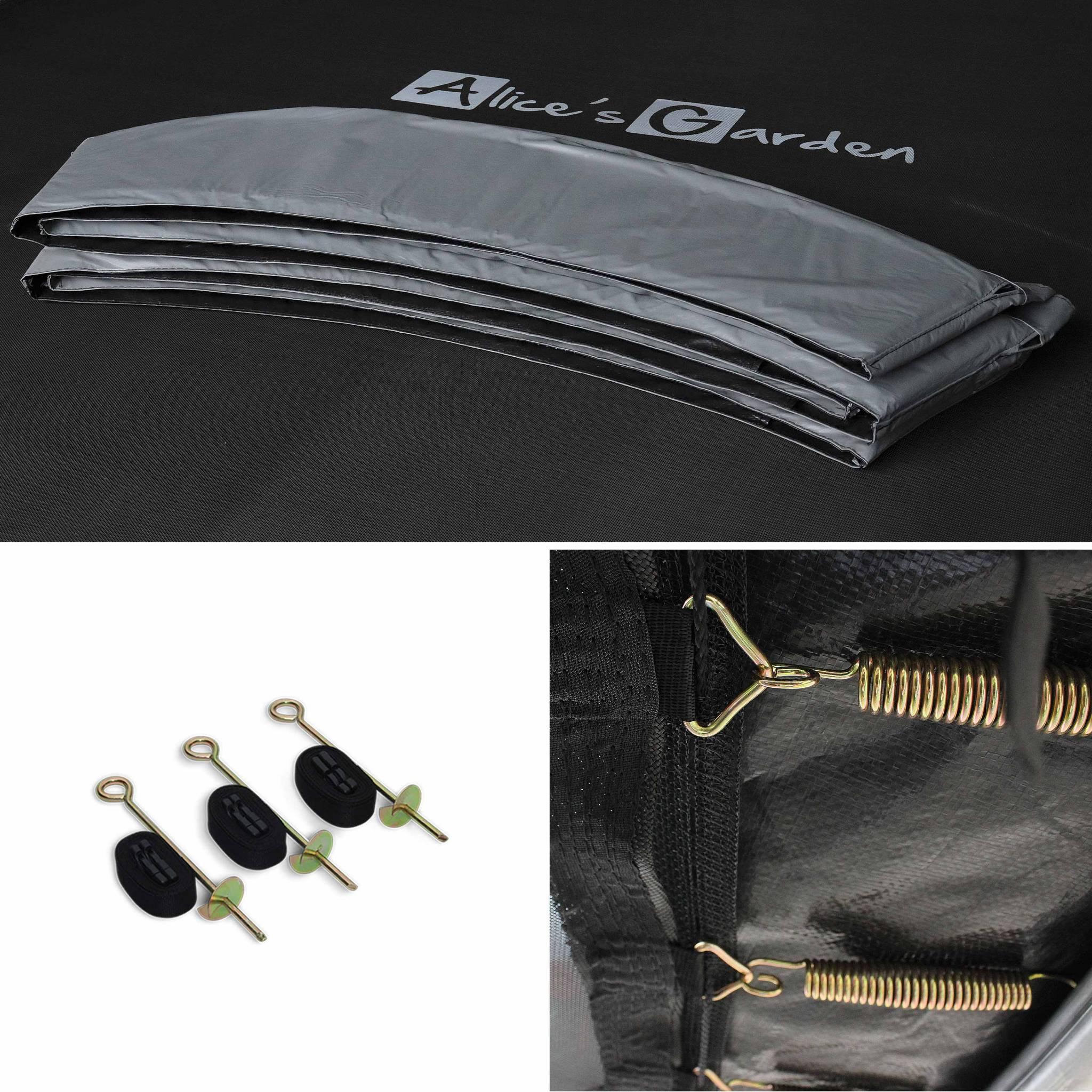 Voir la diapositive 6 : SWEEEK Trampoline 250cm filet intérieur avec pack d'accessoires + Tente de camping et sac de transport