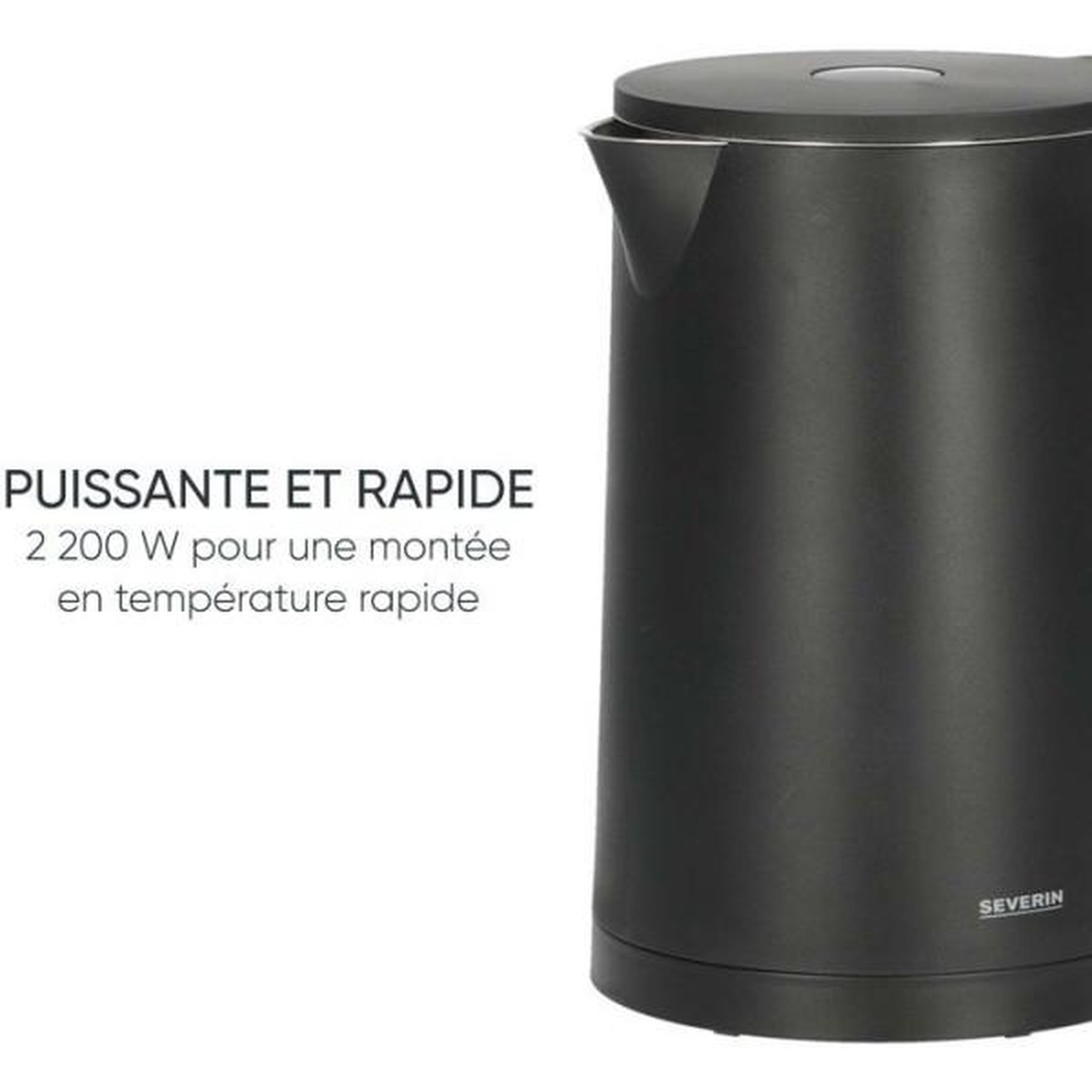 Voir la diapositive 5 : SEVERIN Bouilloire sans fil 1.7l 2200w noir - WK3483
