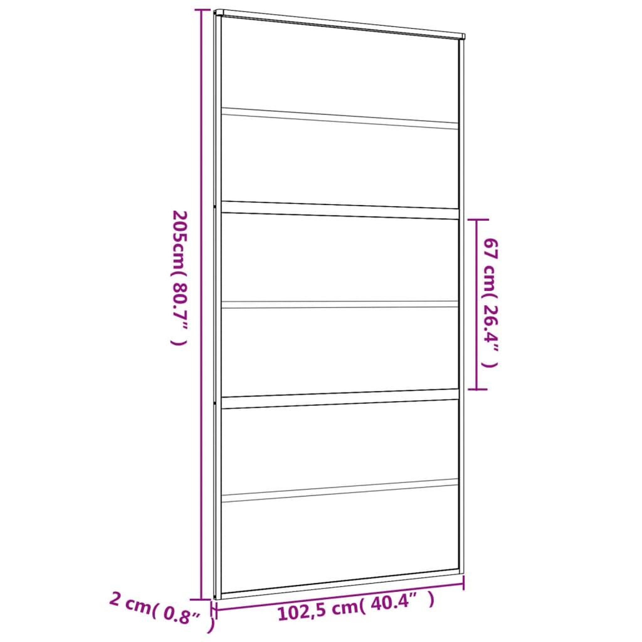 Voir la diapositive 6 : VIDAXL Porte coulissante dore 102,5x205 cm verre ESG depoli aluminium
