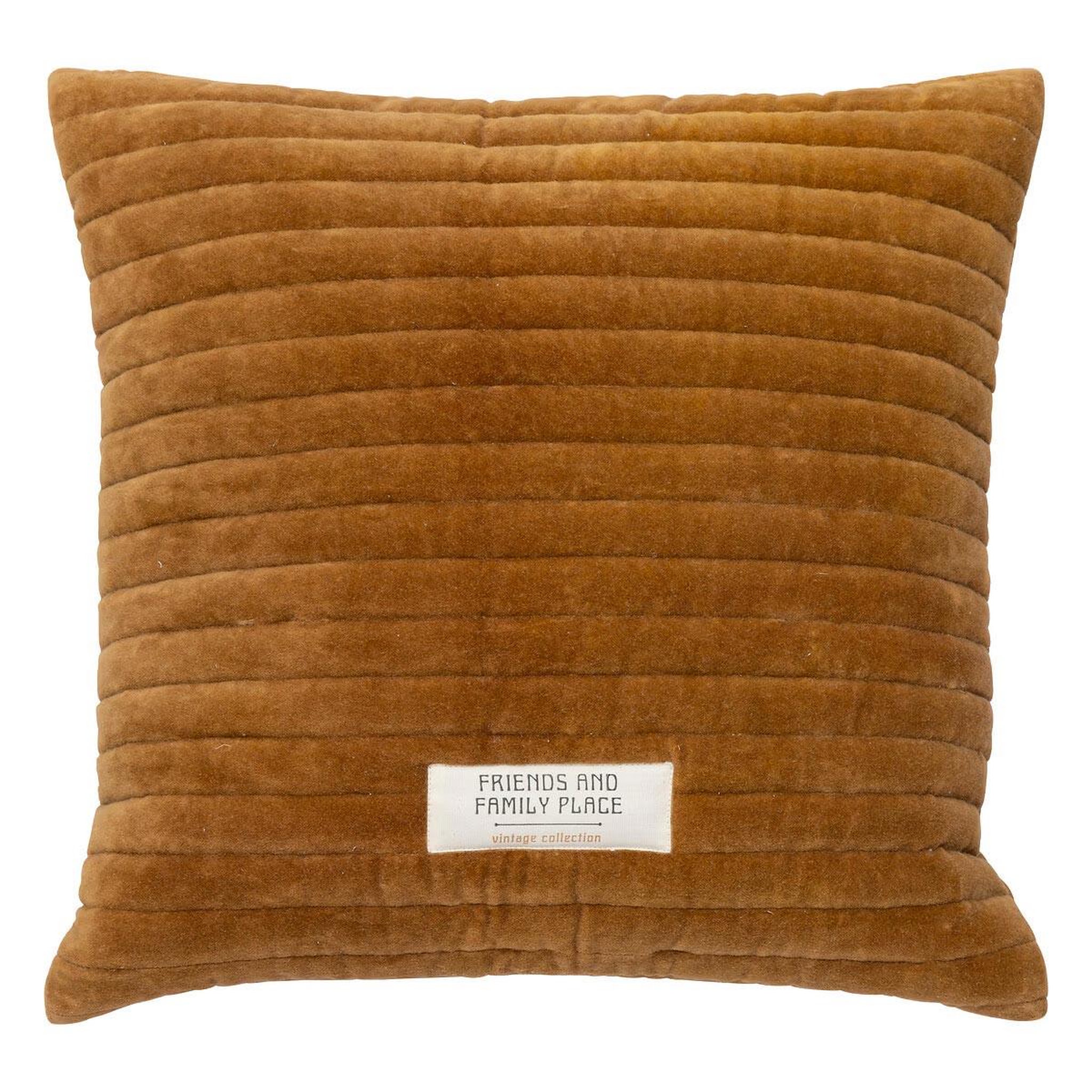 ATMOSPHERA Coussin déco matelassé  family corner  45x45cm ocre