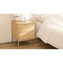 Voir la diapositive 2 : FIVE Table de chevet 2 tiroirs en bois TASSO - Marron