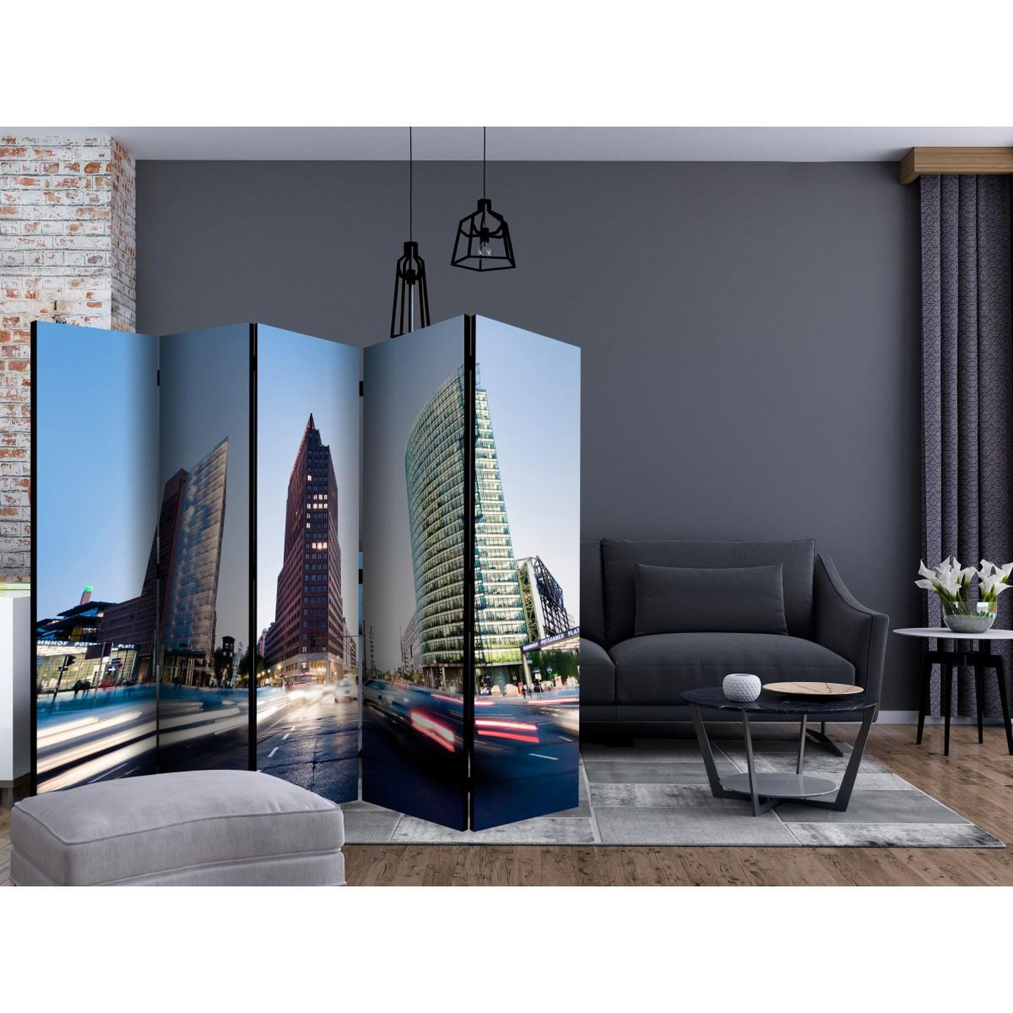 Voir la diapositive 2 : Paris Prix Paravent 5 volets  urban pace  172x225cm