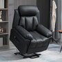HOMCOM Fauteuil releveur inclinable avec repose-pied ajustable - fauteuil de relaxation électrique - revêtement synthétique noir